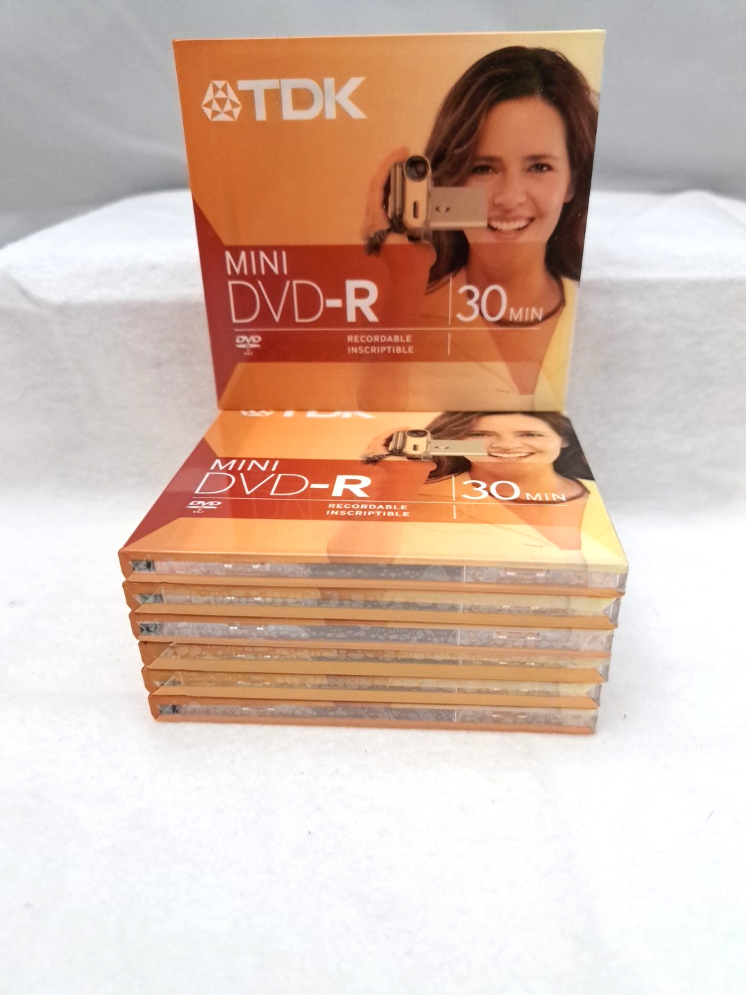 7 Pack TDK Mini DVD-R 30 Minute Video Disc with Hard Cases BRAND NEW