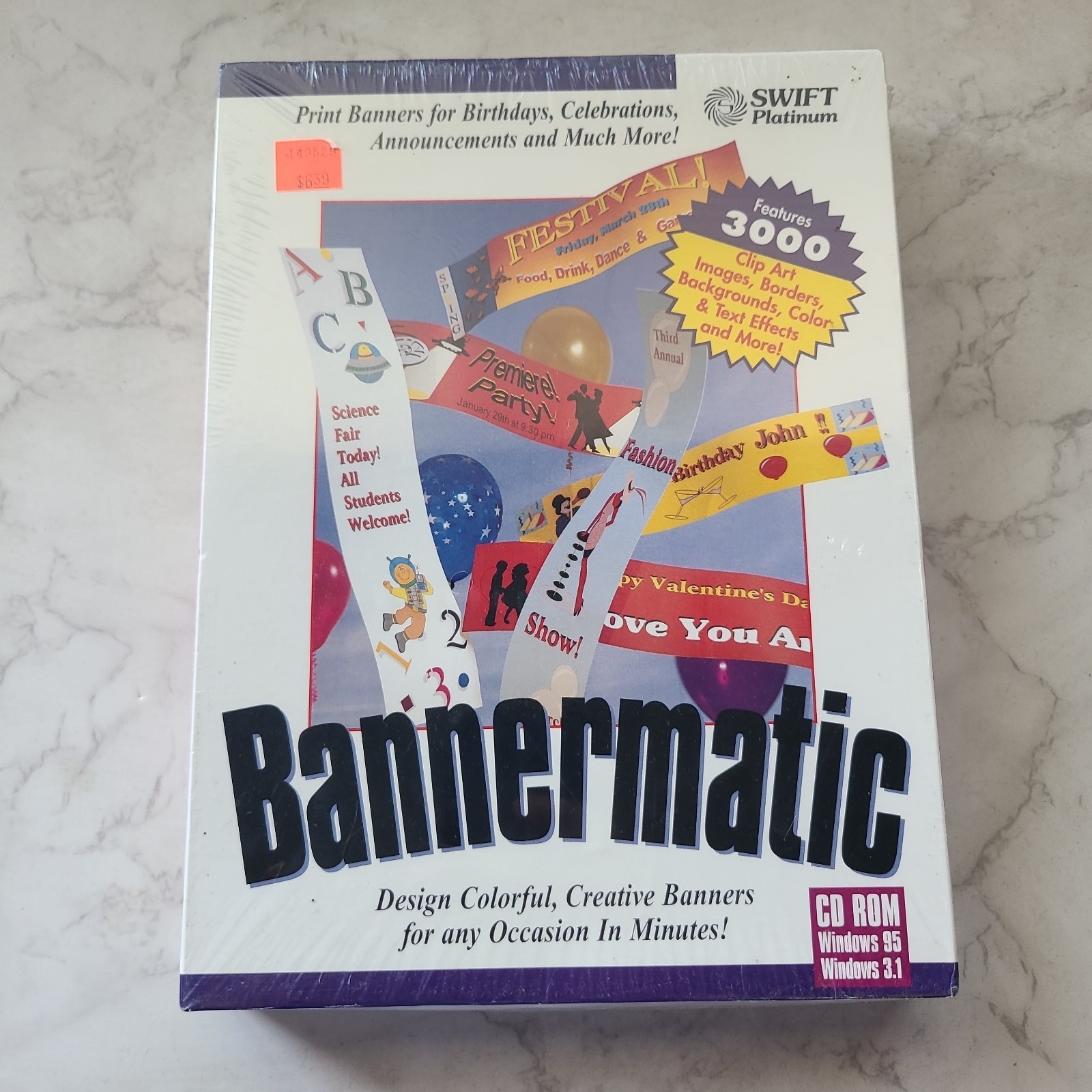 Swift Platinum BANNERMATIC CD ROM for Windows 95 3.1 - NEW Sealed Computer PC