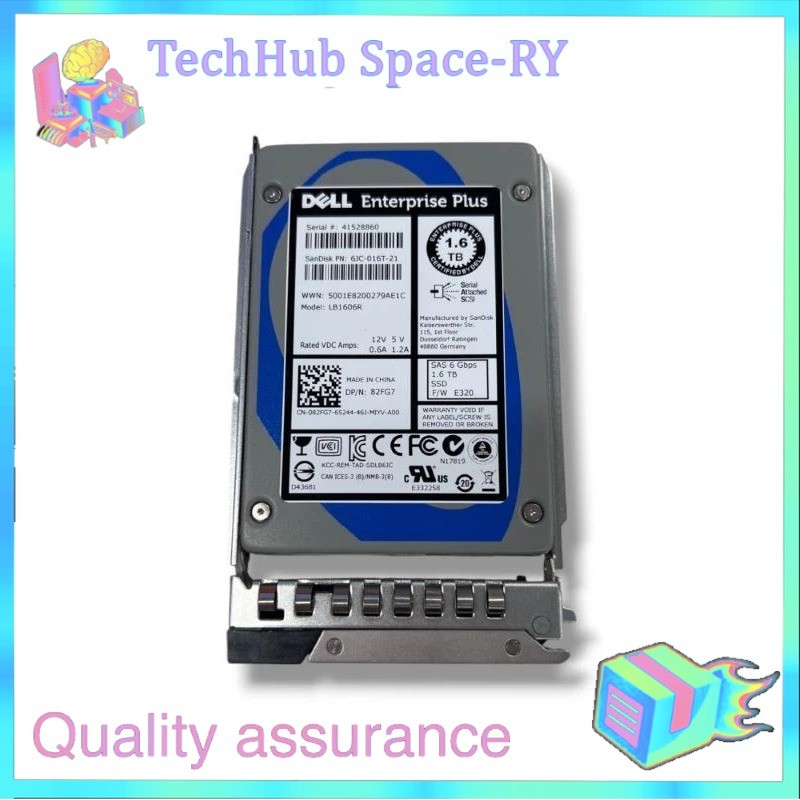 82FG7 082FG7 DELL Enterprise Plus 1.6TB SAS RI 6G 2.5'' SSD 14/15/16G KIT New