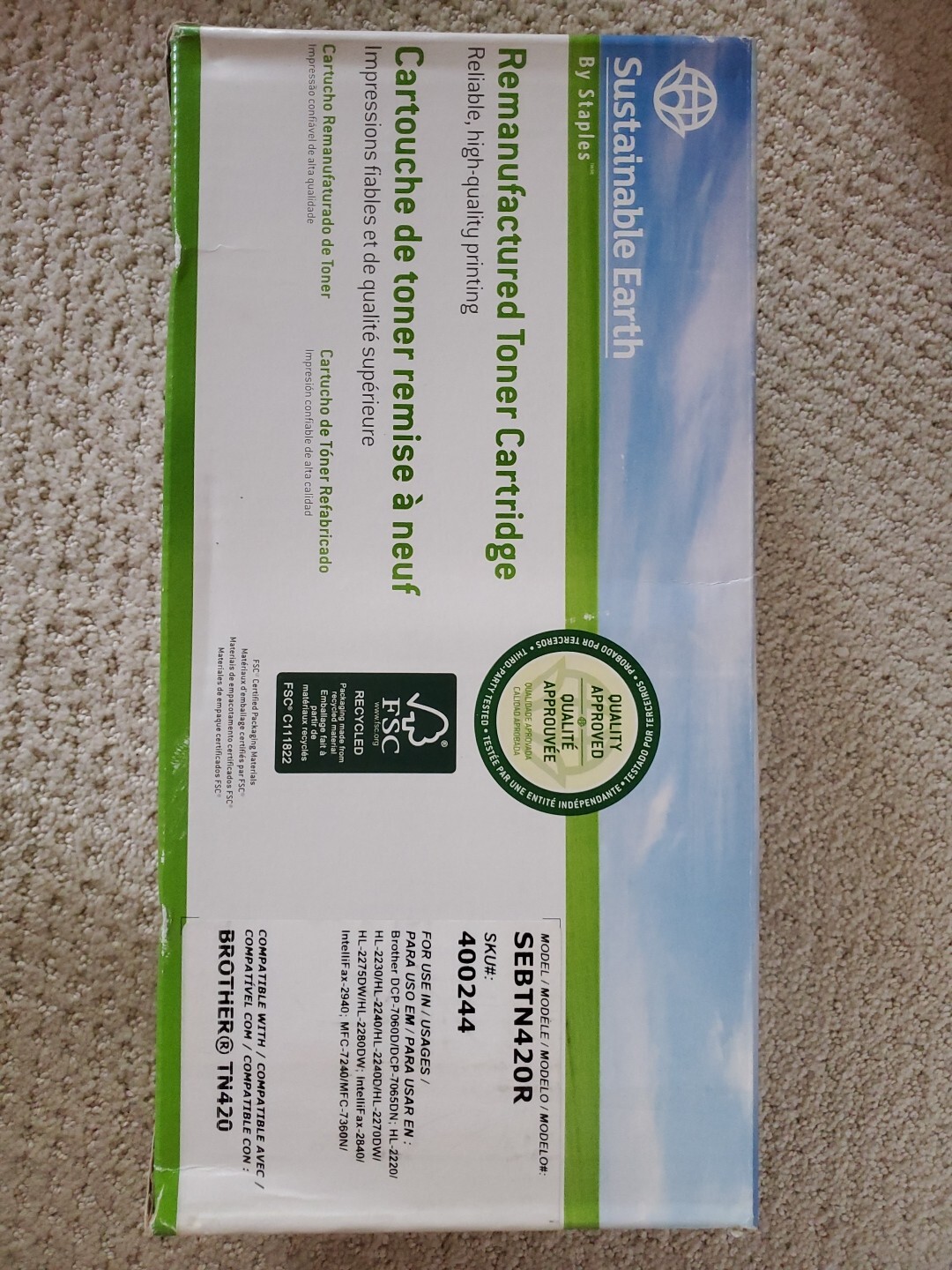 Sustainable Earth Black Toner Cartridge Replacement Brother SEBTN420R