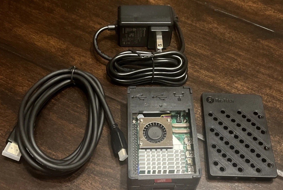 Raspberry Pi 5 2GB Complete Kit W/ Case, Heatsink+Fan, Power, mHDMI, 64GB mSD