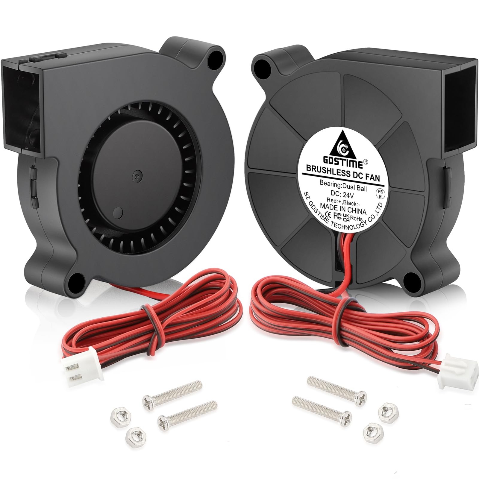 5015 Blower Fan 24V 50mm x 15mm 2Pin Dual Ball Bearing 2-Pack