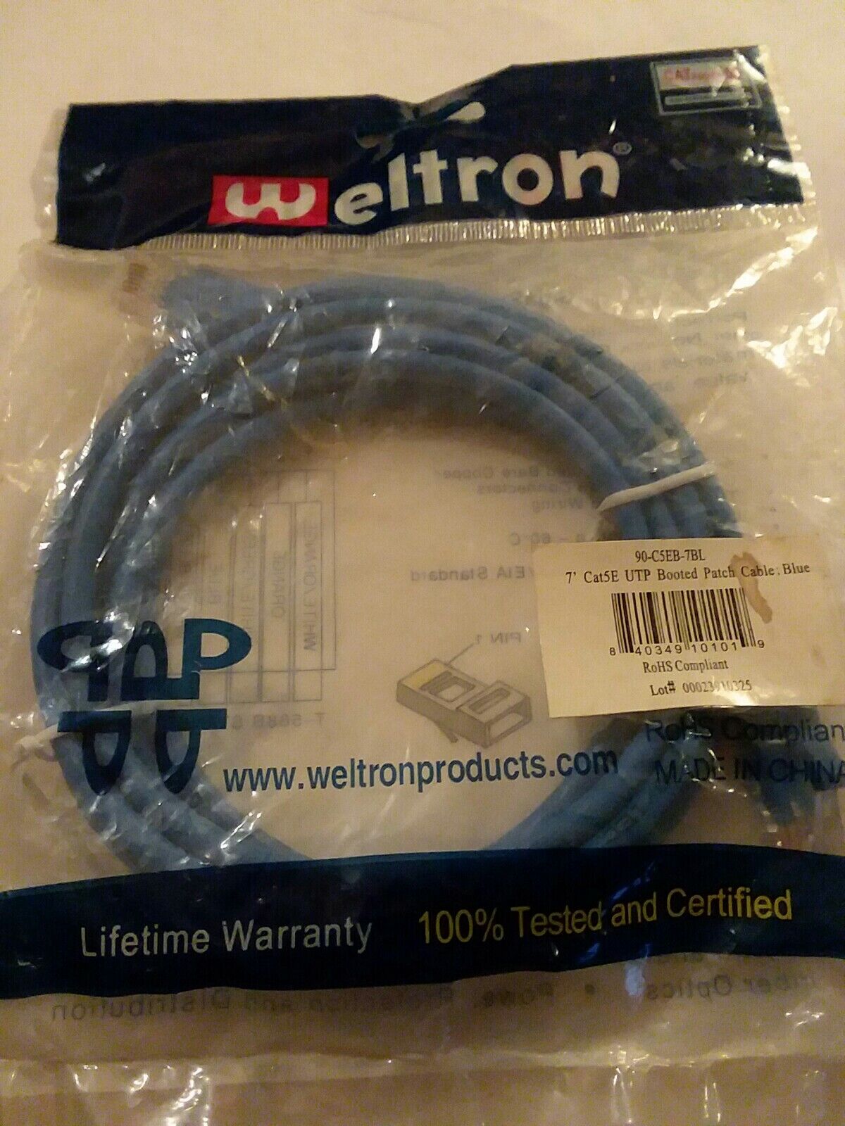 Weltron 90-C5EB-7BL Patch Cable