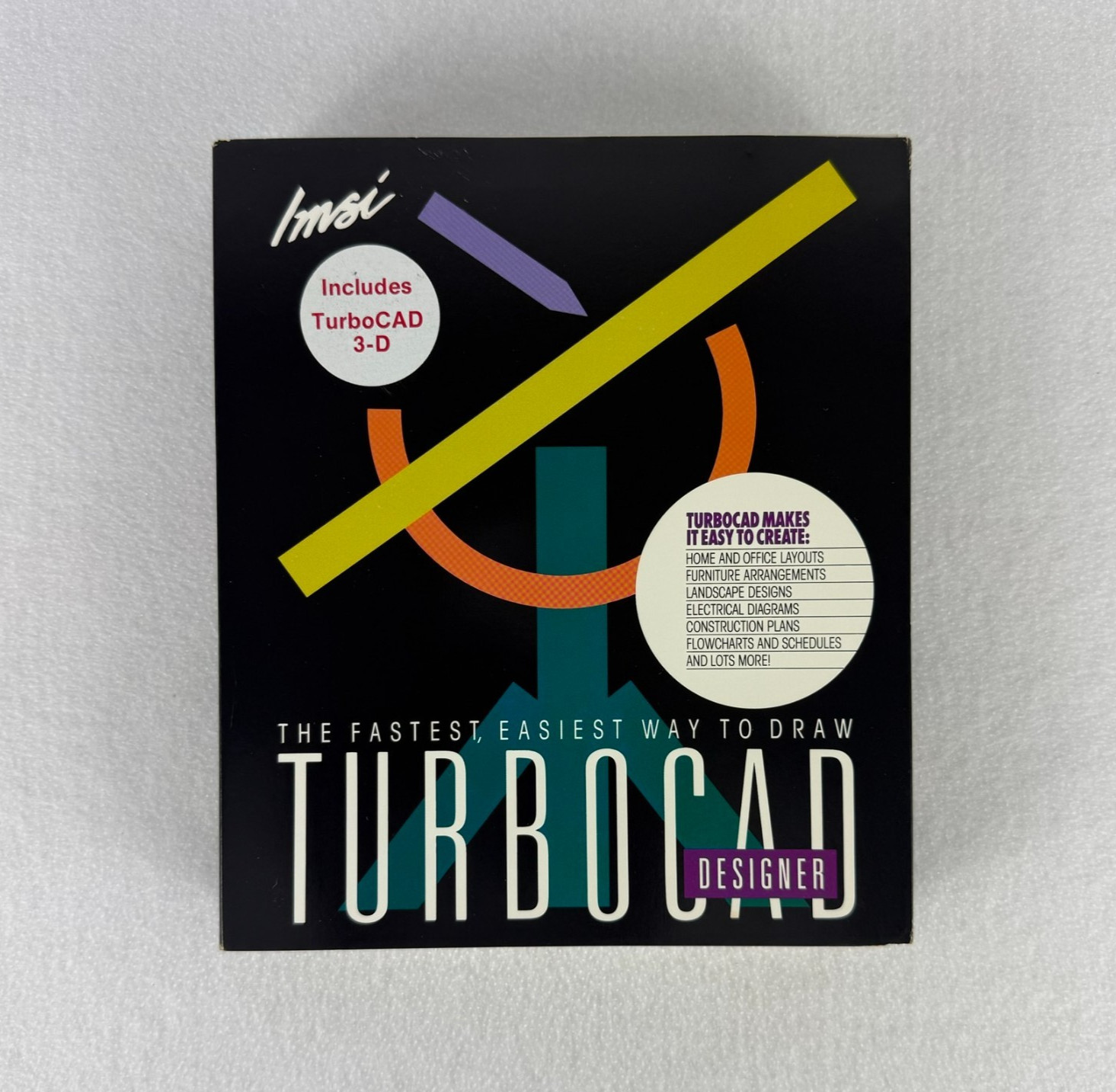 IMSI TurboCAD Designer DOS CAD Software Boxed Set w Floppy Disks
