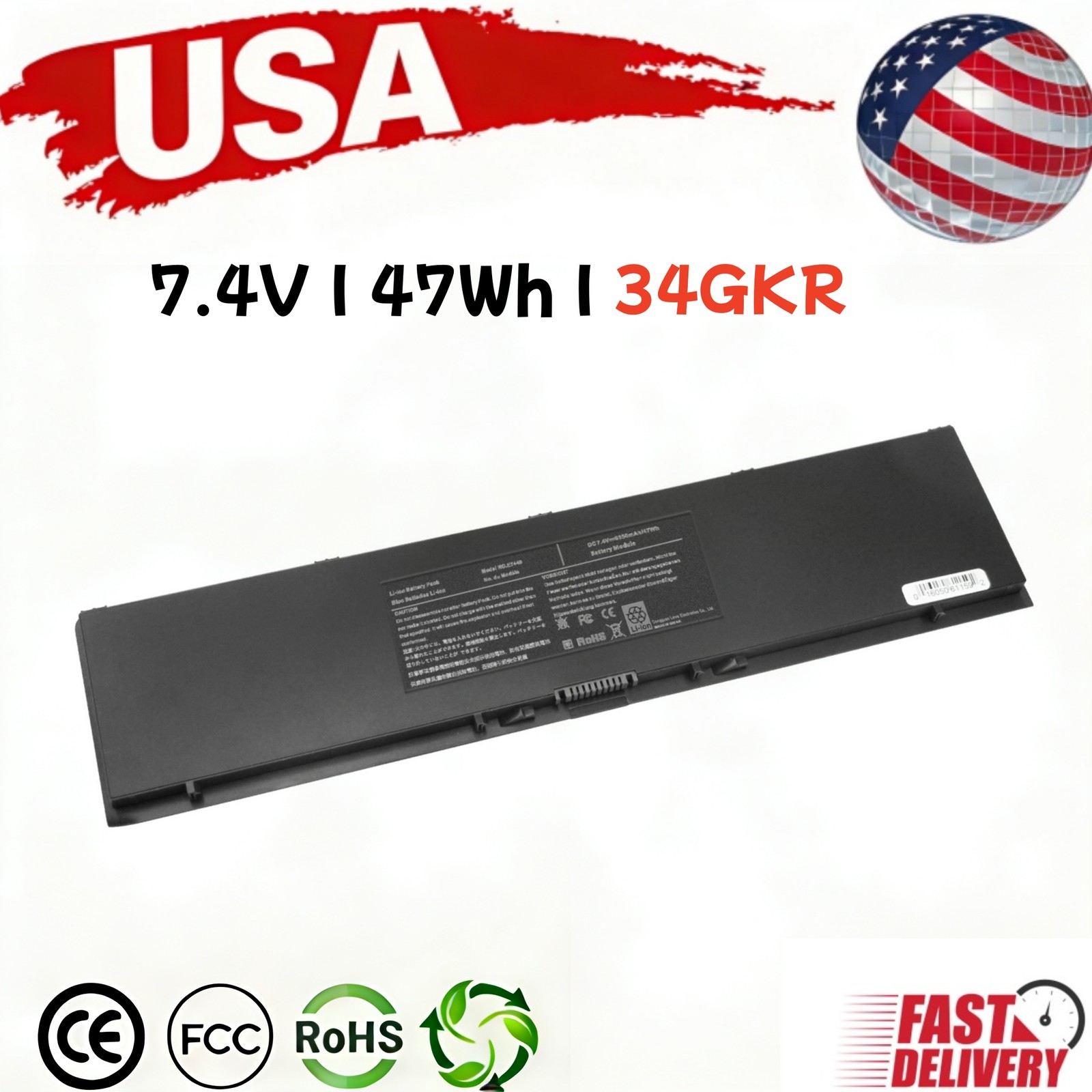 ✅LOT 34GKR Battery For Dell Latitude E7450 E7420 E7440 PFXCR 3RNFD 47Wh