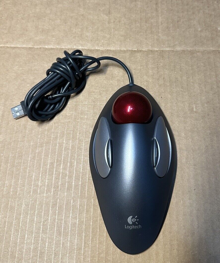 Logitech T-BC21 Optical Trackman Marble Mouse  USB Wired Tested Works Great