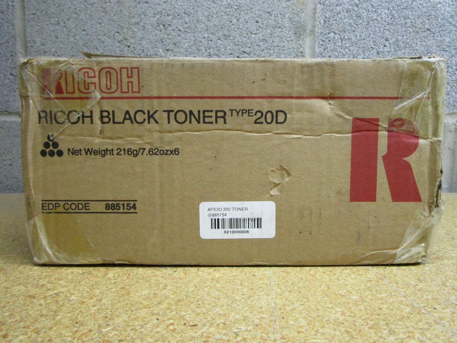 Genuine Ricoh Black Toner Type 20D 885154 OEM New Box of 6