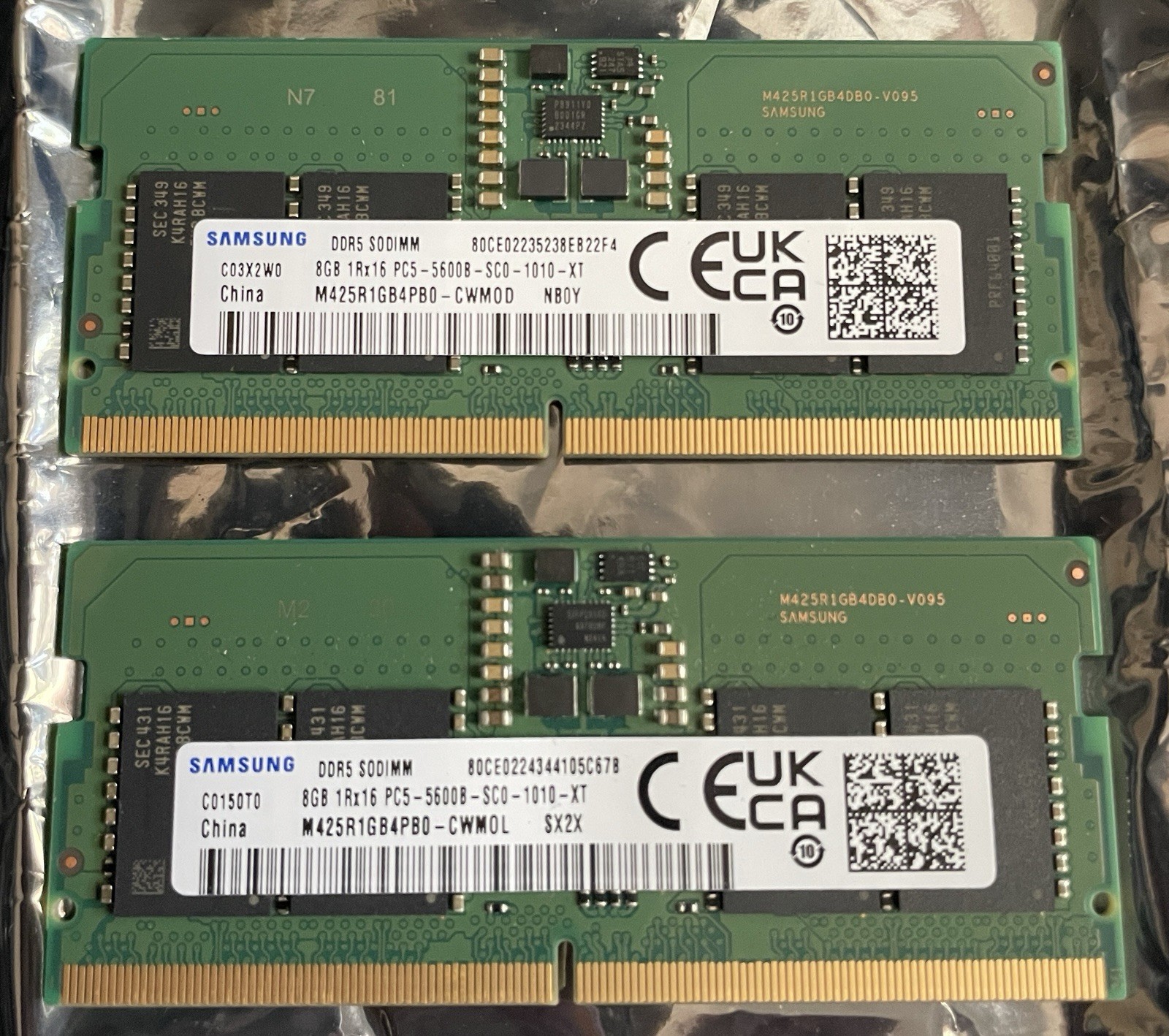 TESTED&WORKING 2x8GB Samsung DDR5 SODIMM 1Rx16 PC5-5600B-SC0-1010-XT Laptop RAM