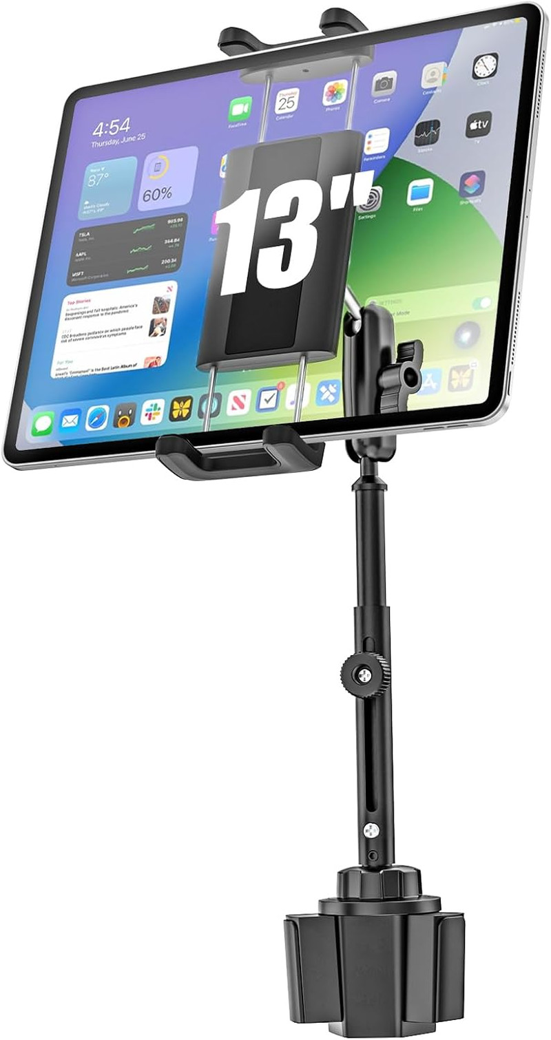 Heavy Duty Metal Ipad Cup Holder Car Mount for Tablet & Phone