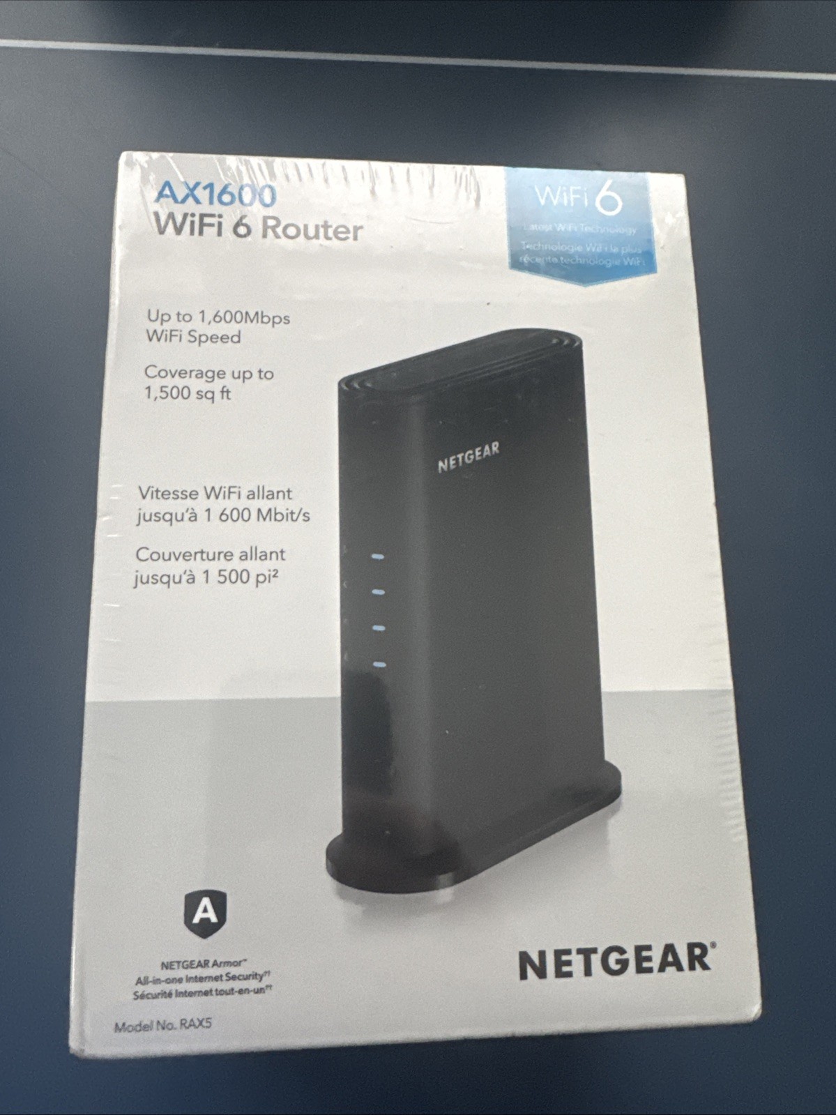 Netgear AX1600 Wifi 6 Router w 1600 Mbps, 1500 ft Coverage, & WPA3 Security NEW