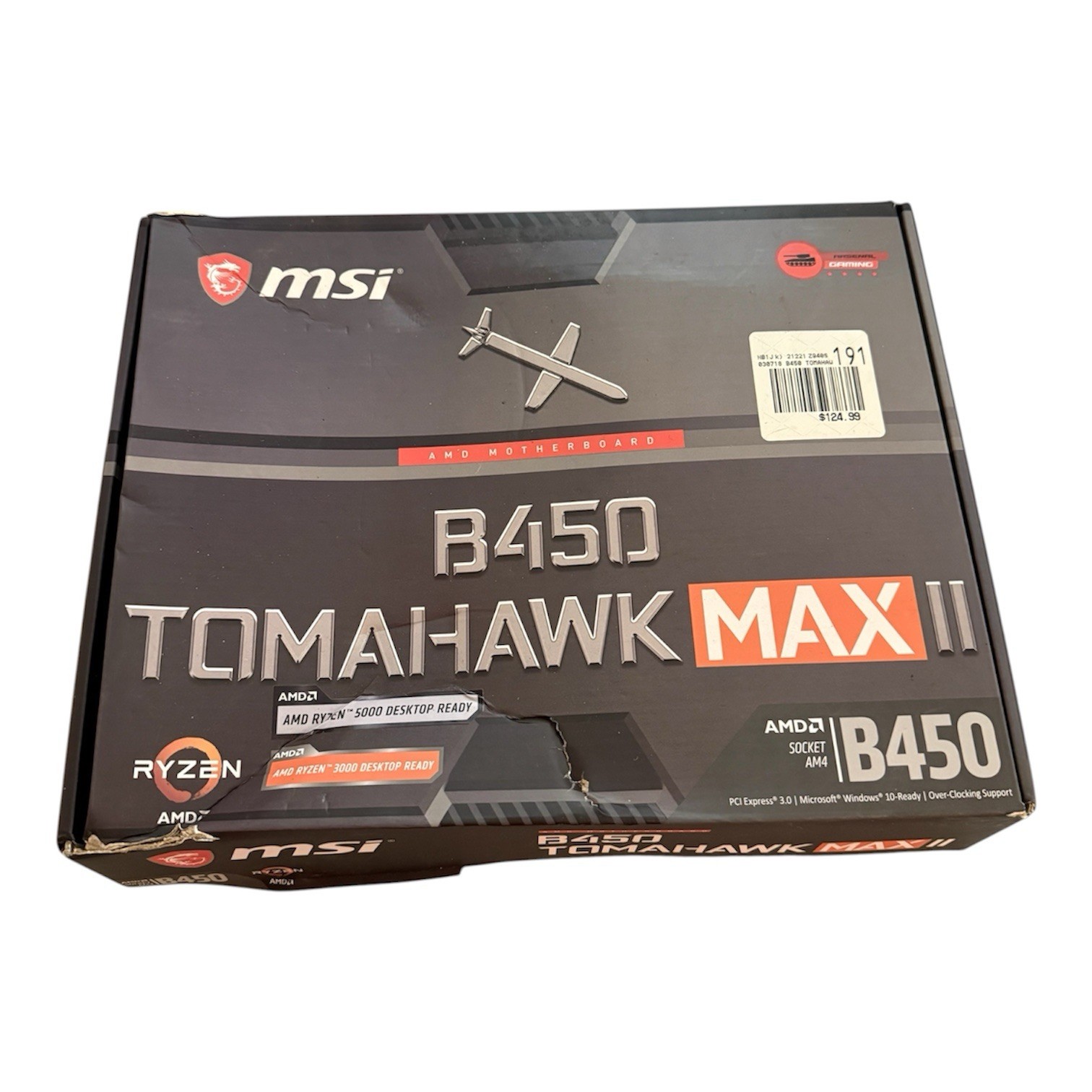 MSI B450 Tomahawk Max AMD Ryzen AM4 Motherboard UNTESTED- Read Description