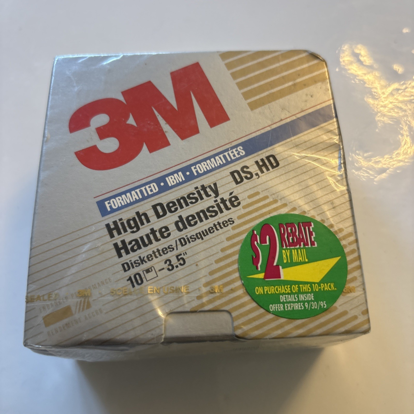 3M High Density 3.5" 1.44 MB Floppy IBM Disk Diskettes (10) Pack NEW 12881