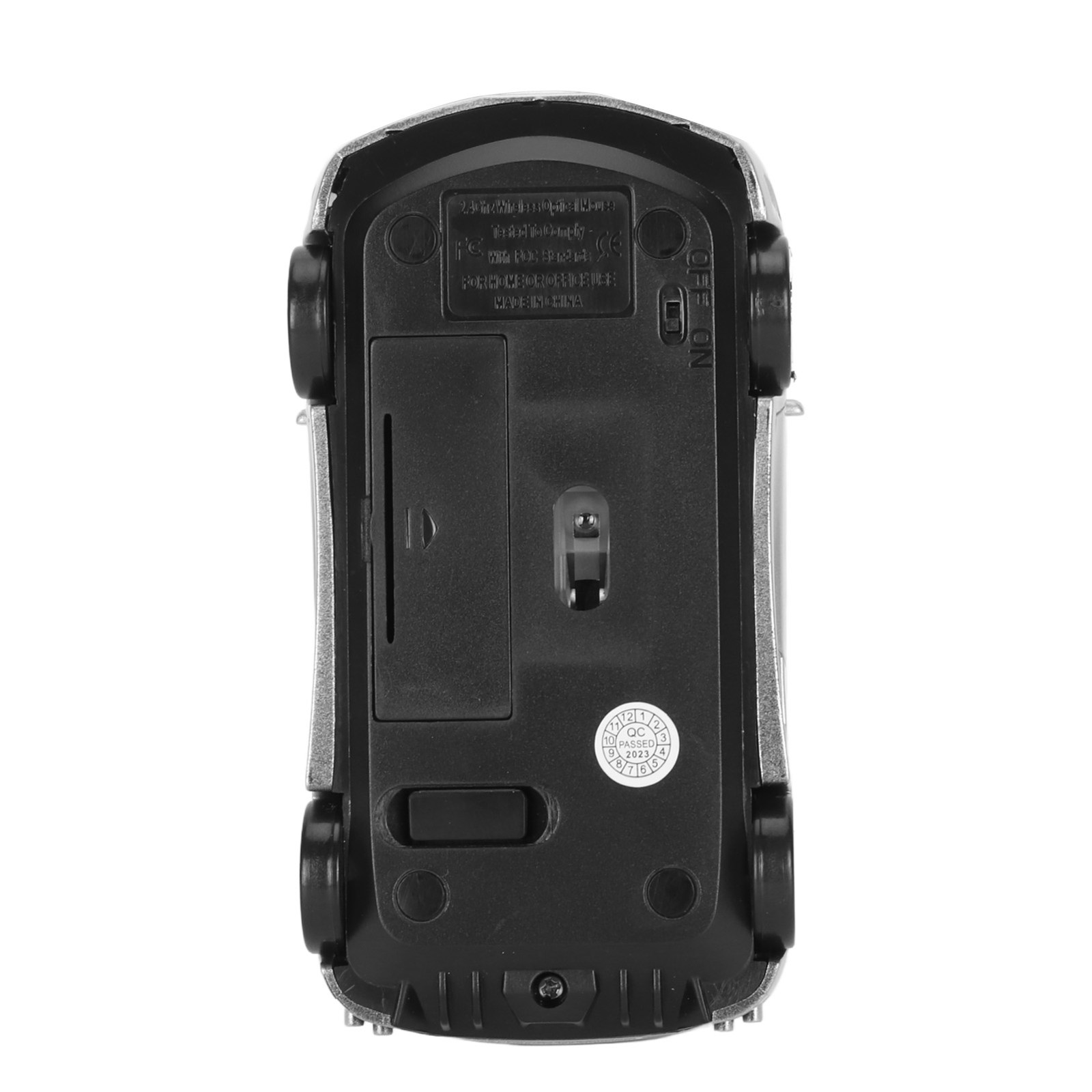 Wireless Mouse Silver Sports Car Style 2.4GHz USB Receiver 1600DPI LED Head JVVF