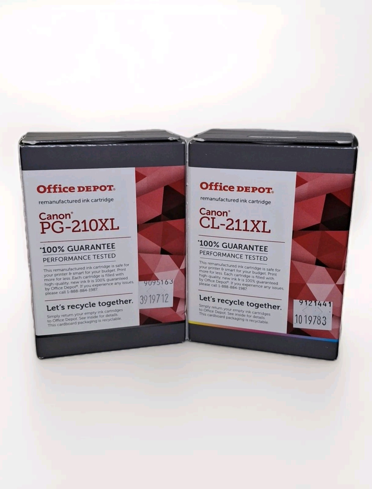 Office Depot High-Yield Tricolor Ink For Canon CL-211XL & Black PG-210XL 