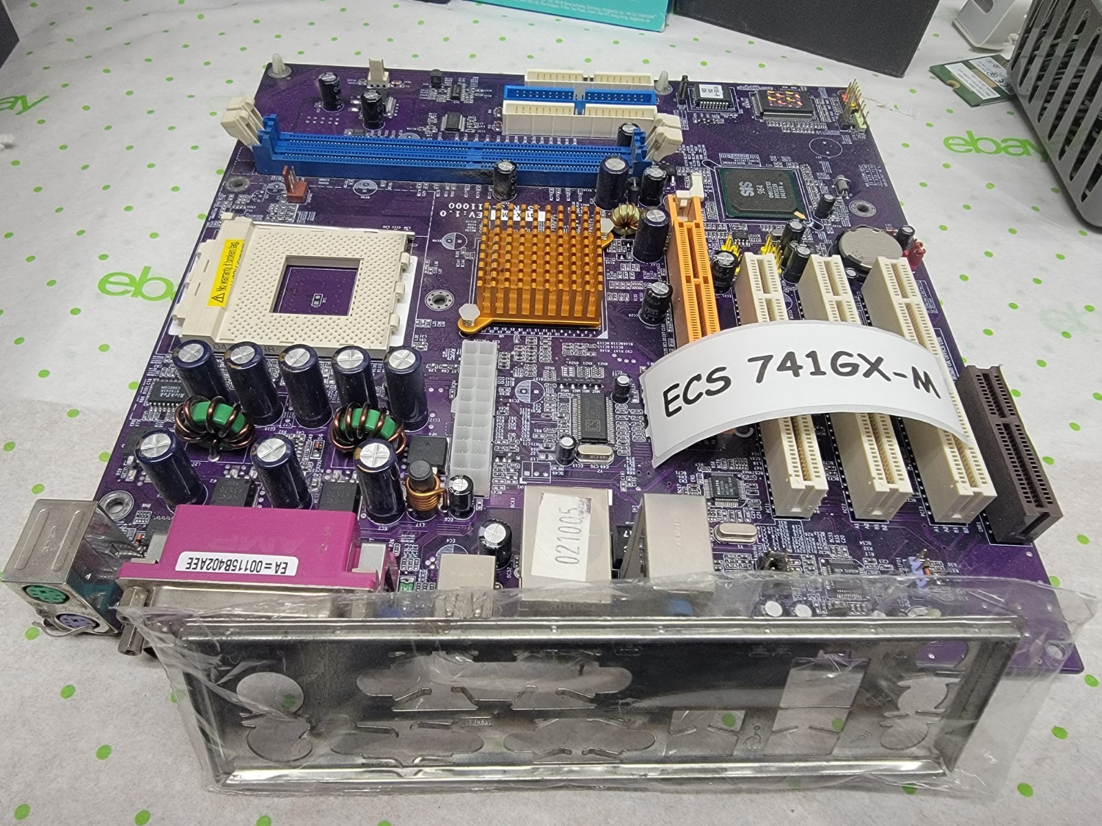 ECS 741GX-M REV: 1.0A SOCKET 462 MOTHERBOARD  & ATX Backplate