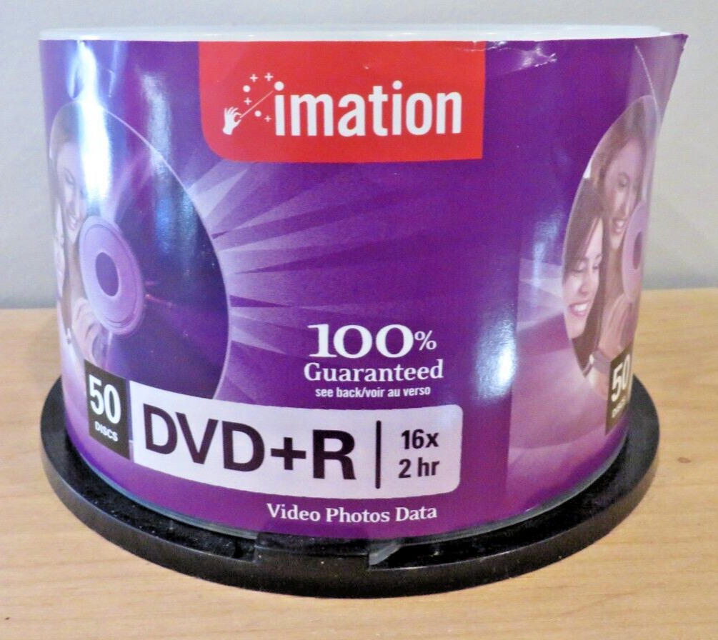 Imation DVD +R 50 Count 16x 2hr New Blank DVDs Open Box Fast Same Day Shipping