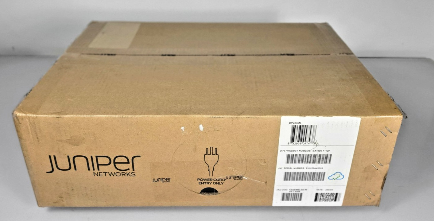 New Sealed Juniper EX4100-F-12P 12x 1GbE PoE 2x 10GbE uplinks 1 Year Warranty