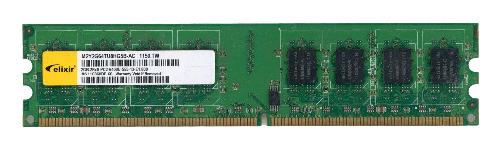 MEMORY ELIXIR 2GB DDR2 PC2-6400U 800MHz M2Y2G64TU8HG5B-AC Non-ECC