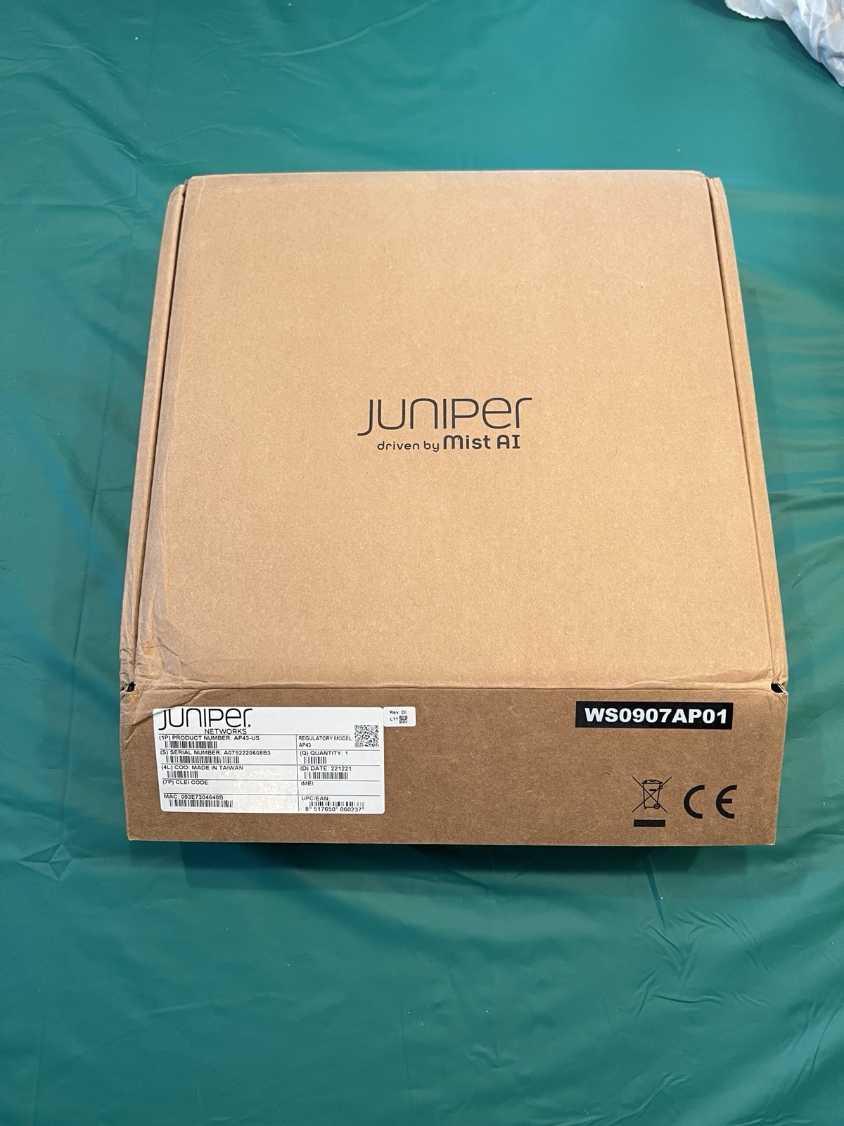 MIST SYSTEMS by Juniper Wireless Access Point 802.11ax BLE Array AP AP43-US