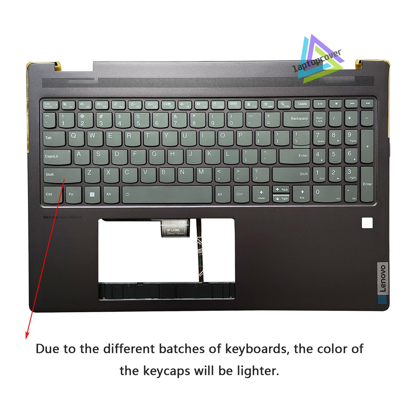For Lenovo Yoga 7 16IRL8 Upper Case Palmrest Keyboard No-Touchpad 5CB1L31865