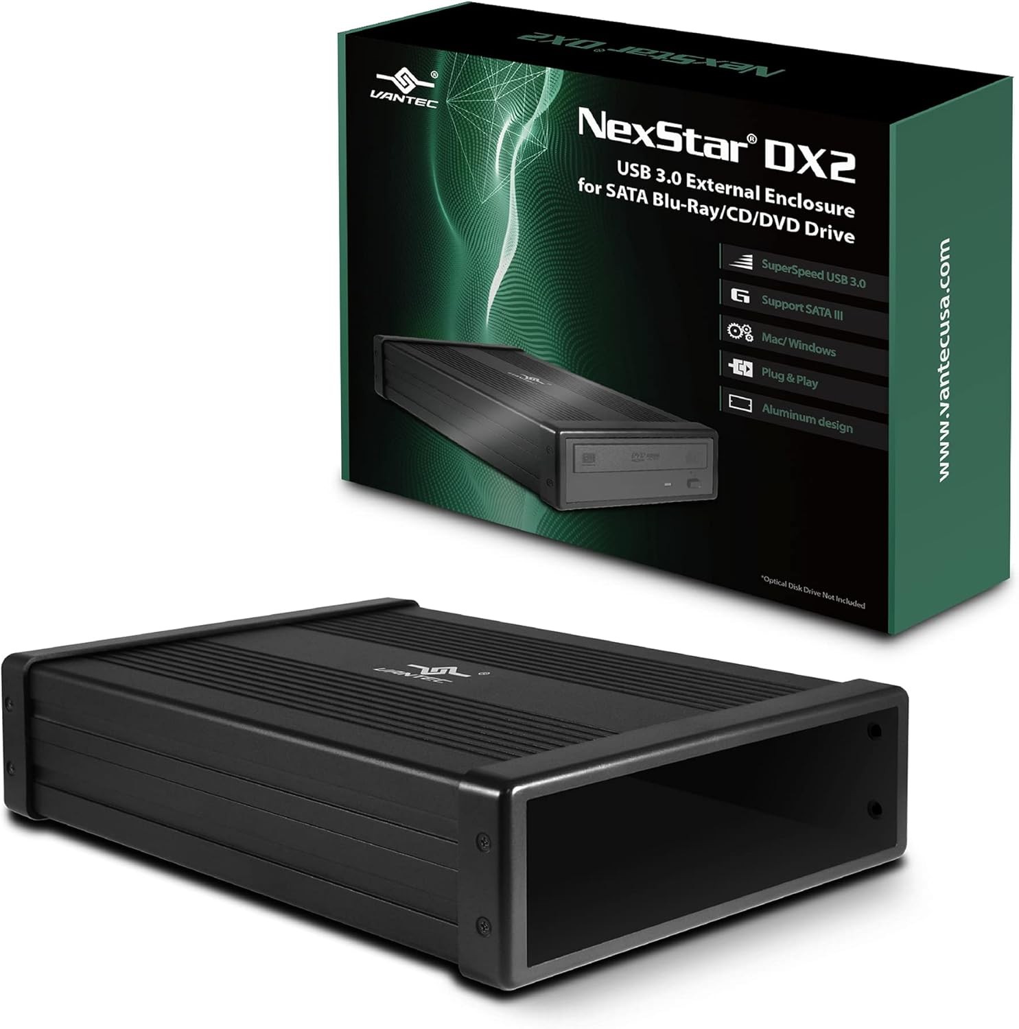 NexStar DX2 USB 3.0 External Enclosure Design for 5.25" Blu-Ray/CD/DVD SATA