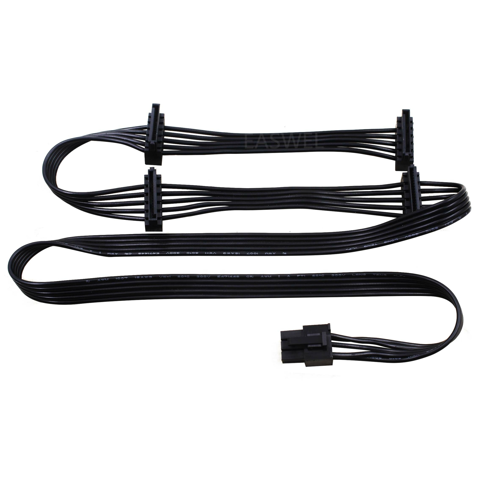 6Pin Male to 4 SATA 15Pin Power Suppl Cable for Corsair HX650 HX750 HX850 HX1050