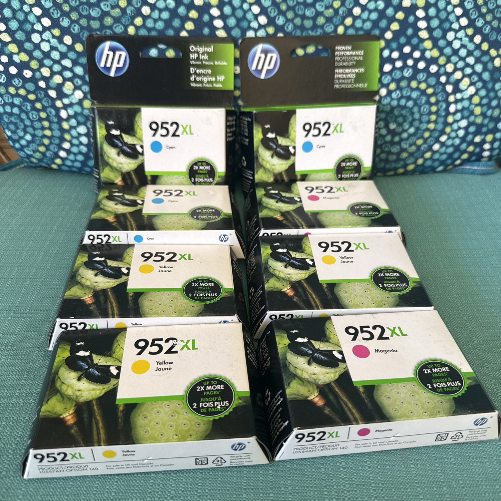 LOT OF 8 GENUINE HP 952XL (L0S61AN/L0S64AN/L0S67AN) HIGH YIELD INK CARTRIDGE