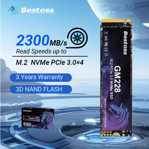Bestoss M.2 2280 NVMe SSD PCIe 3.0x4 128GB 256GB 512GB 1TB 2TB Laptop PC Drive