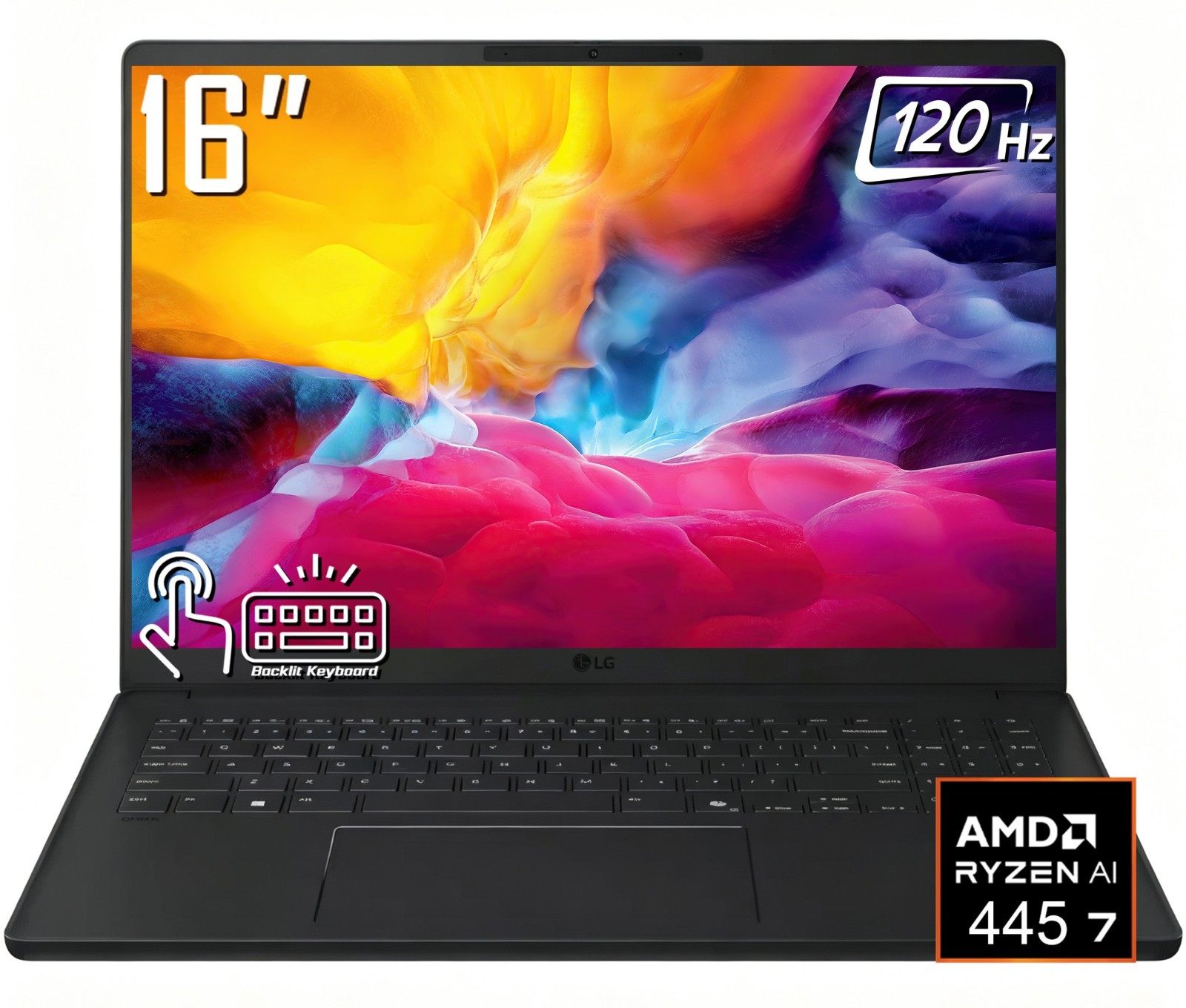 LG Gram Book 16" 120Hz Touchscreen Laptop AMD Ryzen AI 7 445 16GB RAM 2TB SSD