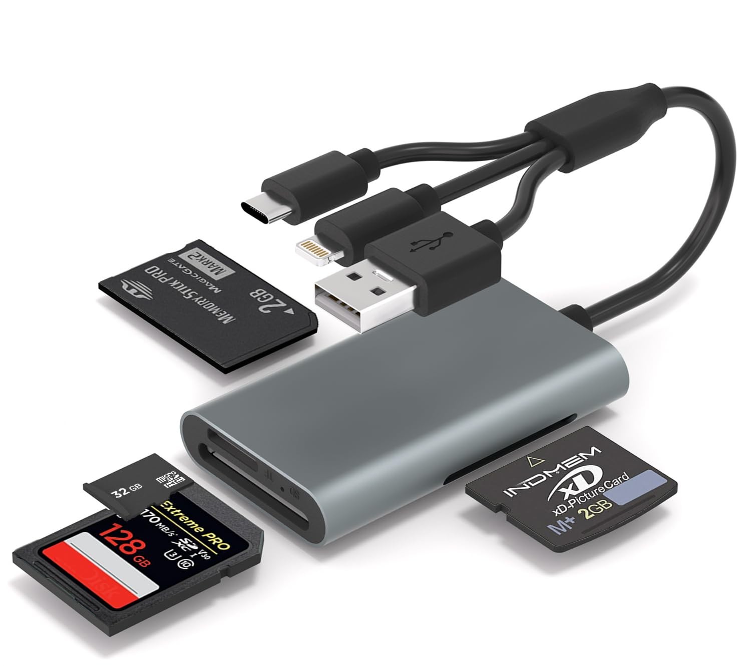 Memory Stick Pro Duo Adapter - 4 in 1 4 1 SD/TF/XD/MS Card Reader 