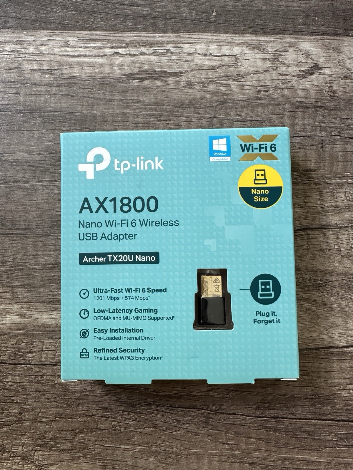 TP-Link Archer TX20U Nano AX1800 WiFi 6 USB Adapter Dual Band WPA3 Windows 11 10