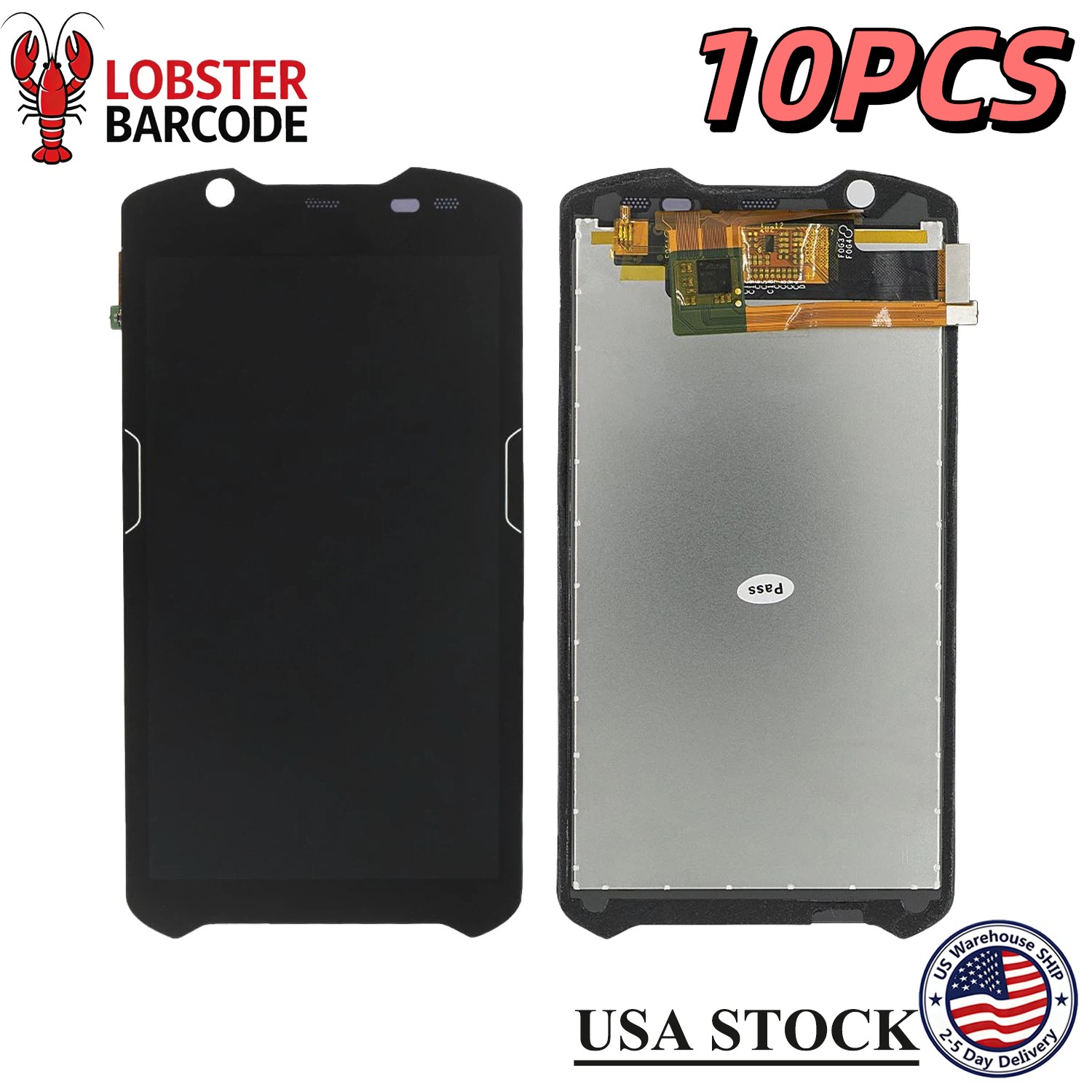 10pcs Touch Screen with LCD Module Replacement for Zebra TC52 TC520K TC57 TC57HO