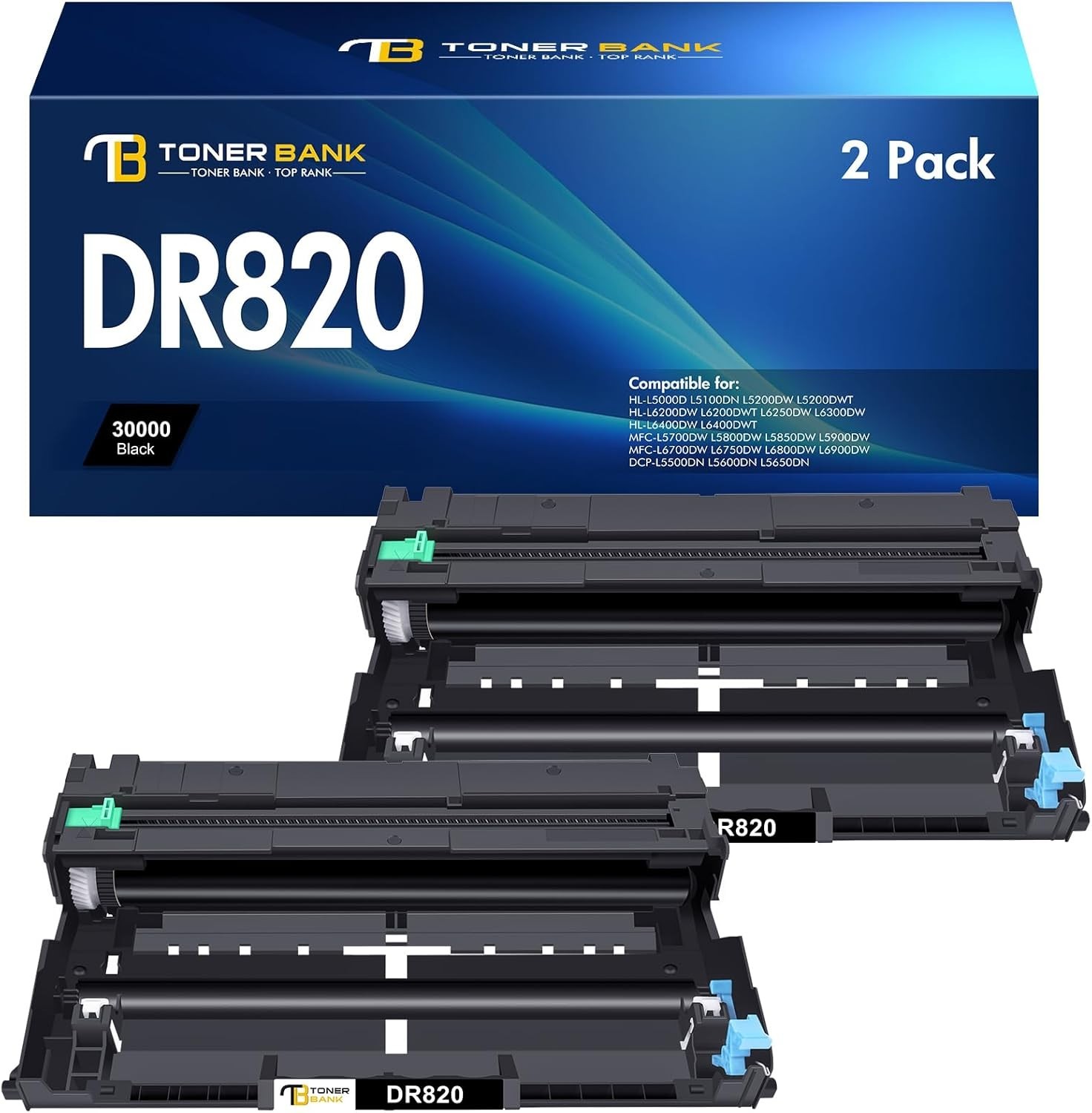 2 Pack DR820 Drum Unit DR 820 HL-L6200DW Compatible for Brother DR820 Printer