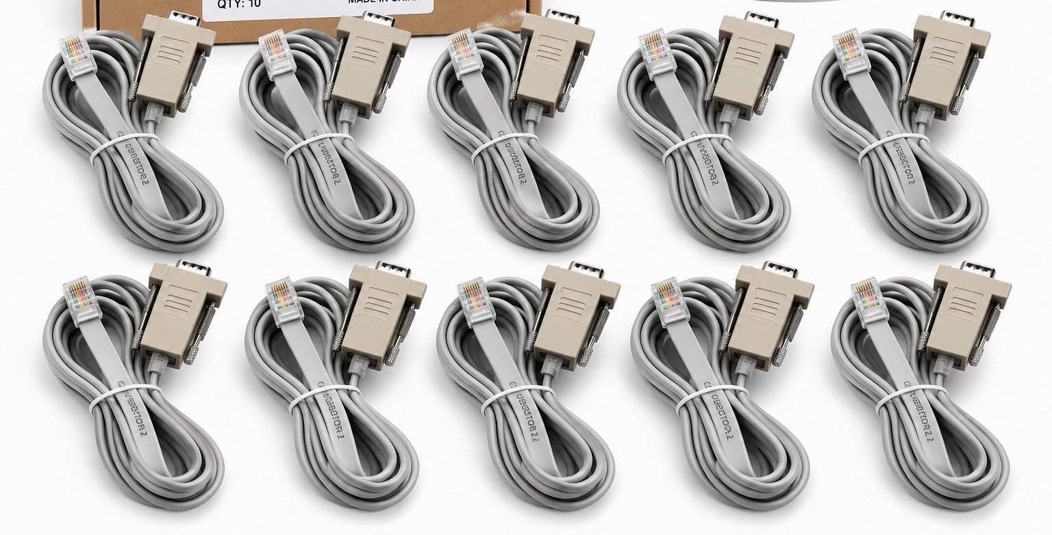 10 Pack Foxconn ET24336-D DB9 RS232 Serial to Dual RJ11 RJ12 Adapter Cable OEM