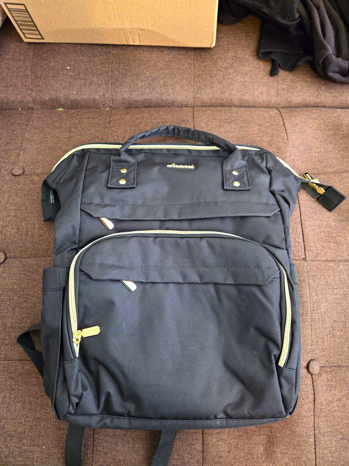 LOVEVOOK Black Laptop Backpack, Solid Pattern, Universal Compatible Product Line
