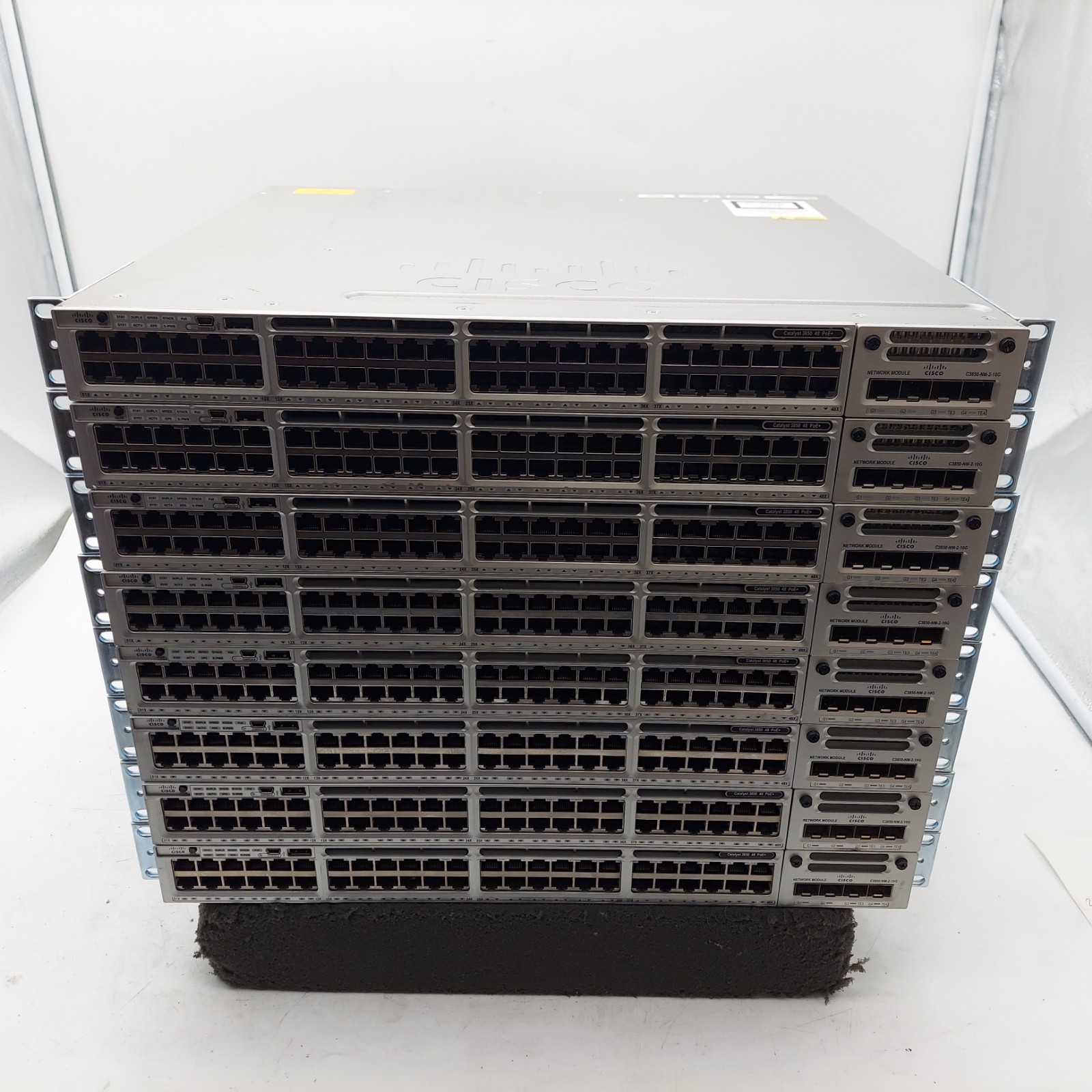 LOT OF 8 Cisco WS-C3850-48P-S Catalyst 3850 48 PoE+ Switch w/C3850-NM-2-10G