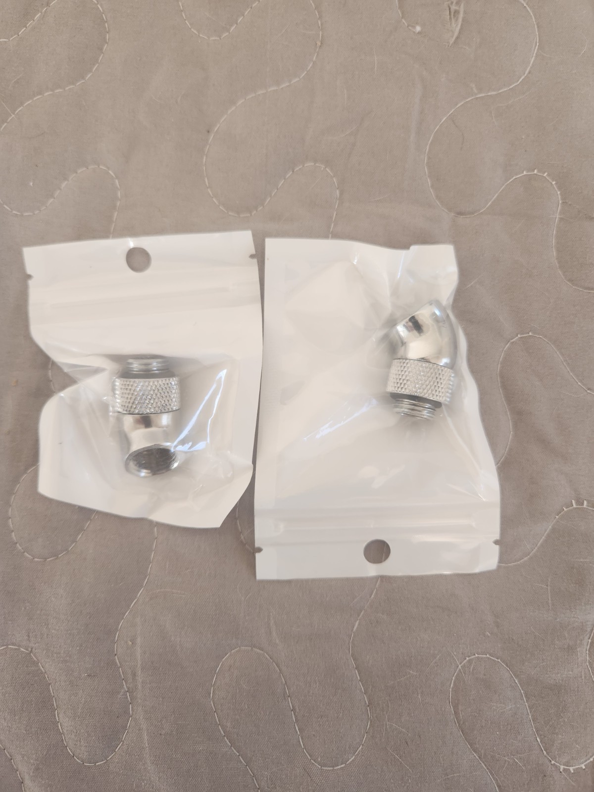 2 Pack G1/4" Thread Male to Female 45° Rotary Extender Fitting, Silver Compact D