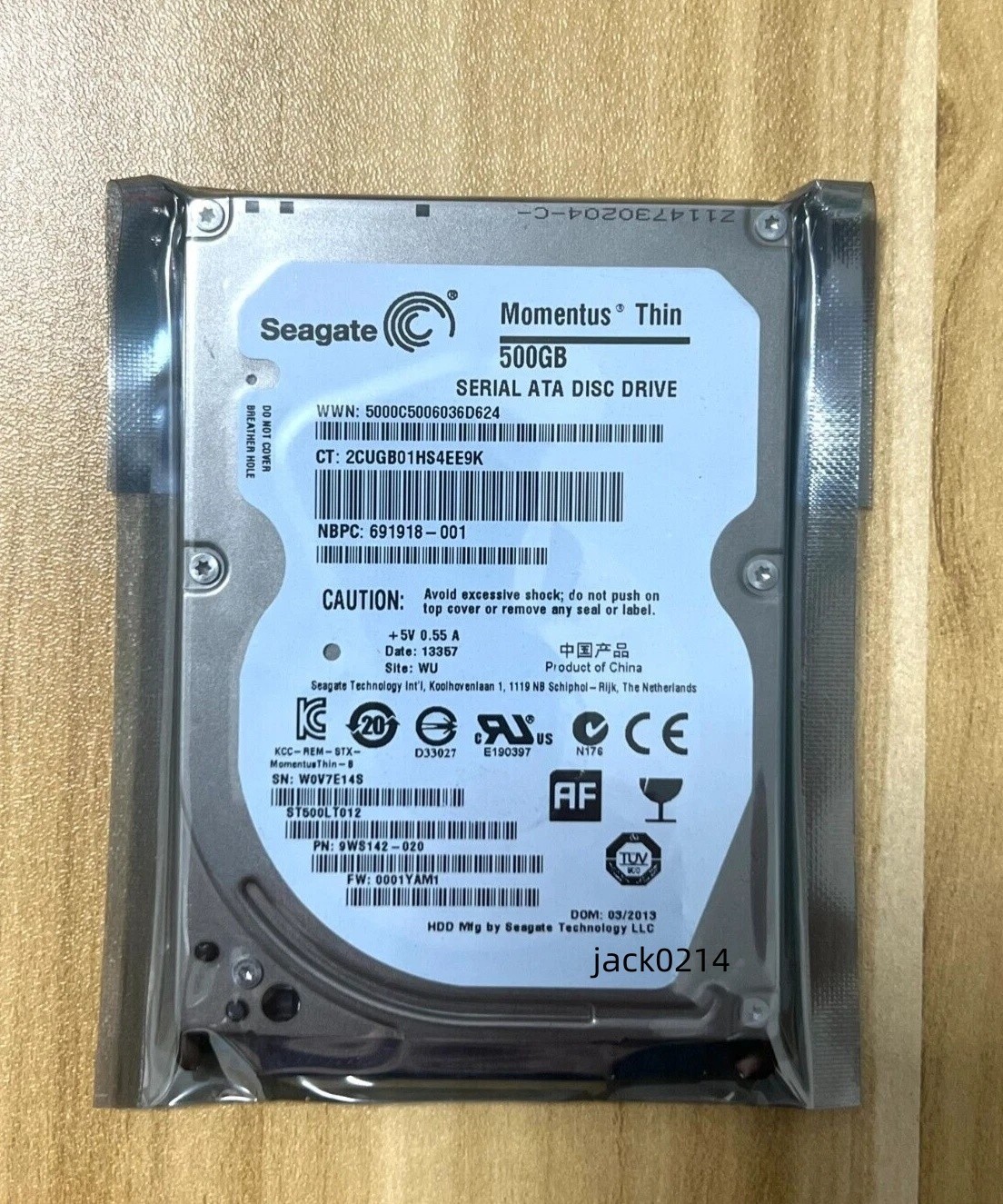 Seagate Thin HDD ST500LT012 500GB 5400RPM 16MB SATA 2.5-Inch Slim 7mm Hard Driv