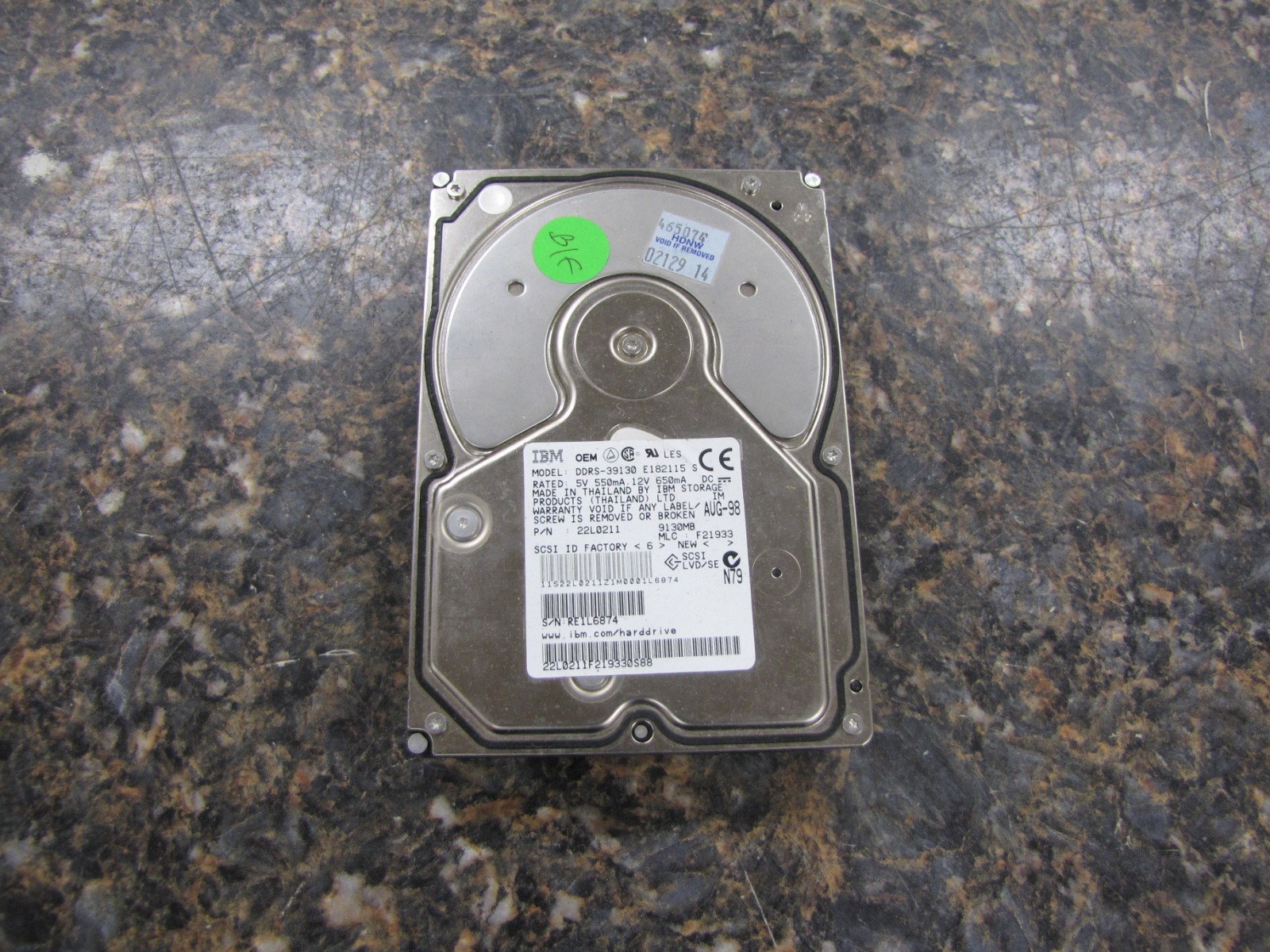 IBM SCSI DDRS-39130 9GB p/n 22L0211 Hard Drive Apple Firmware as-is
