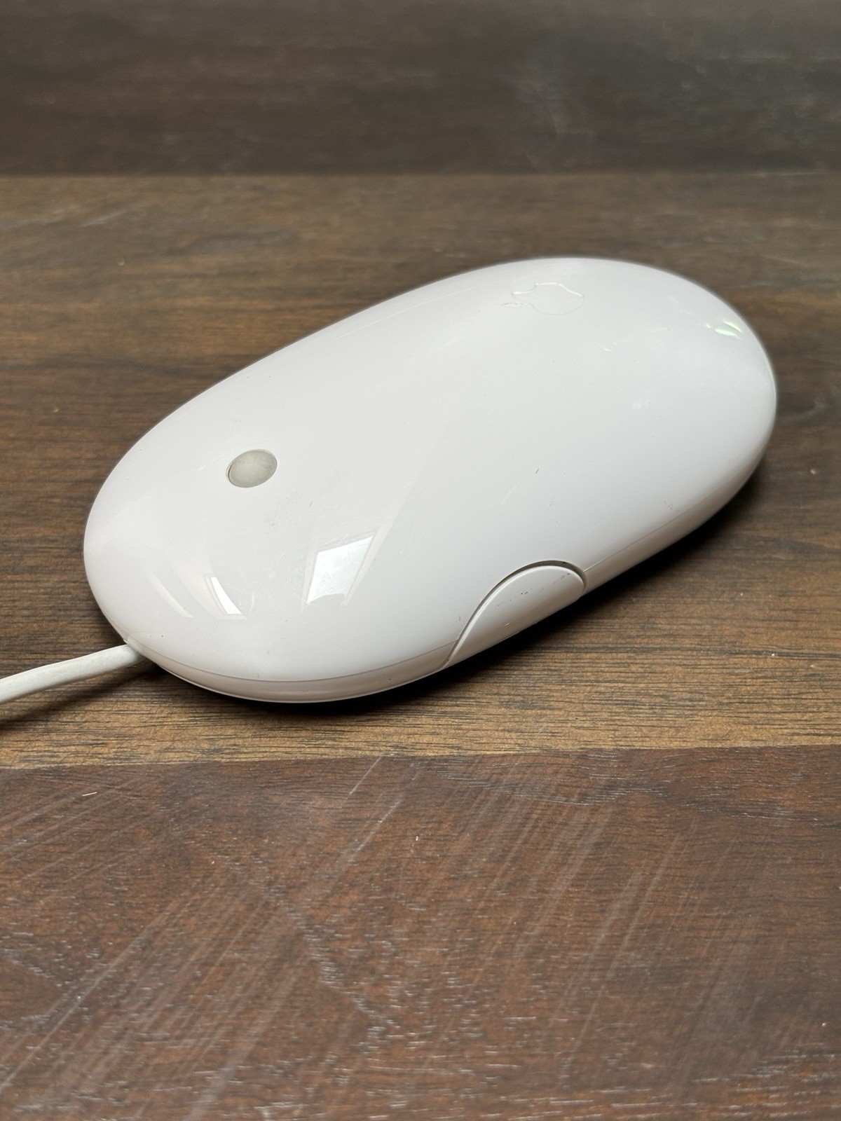 Apple A1152 USB Wired White Optical Mighty Mouse w/ 2 Side Buttons & Scroll Ball