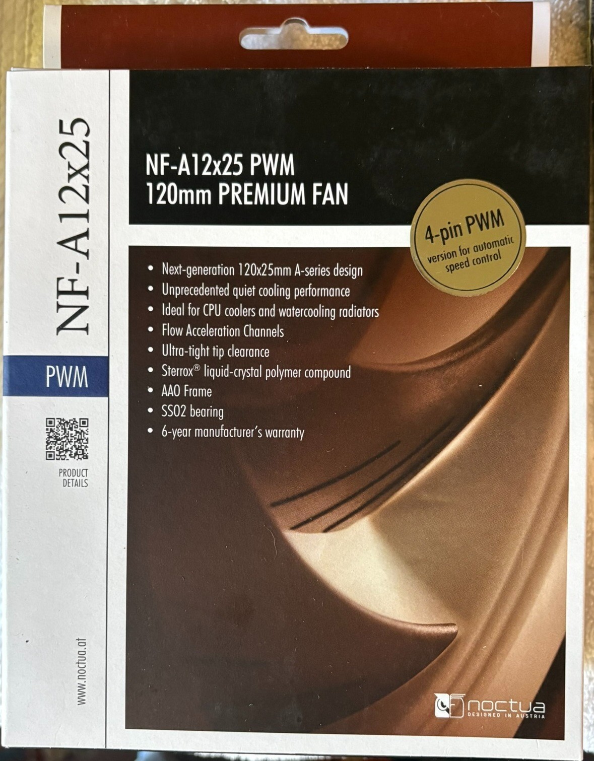 Noctua NF-A12x25 PWM 120mm Case Fan 4-Pin 2000RPM 60.1CFM 12V SSO2