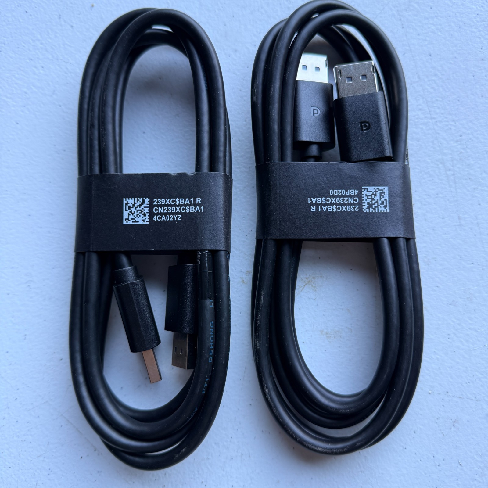 2 Pack Genuine Dell OEM DisplayPort (DP) Video Cables - 6ft, Brand New, 4K