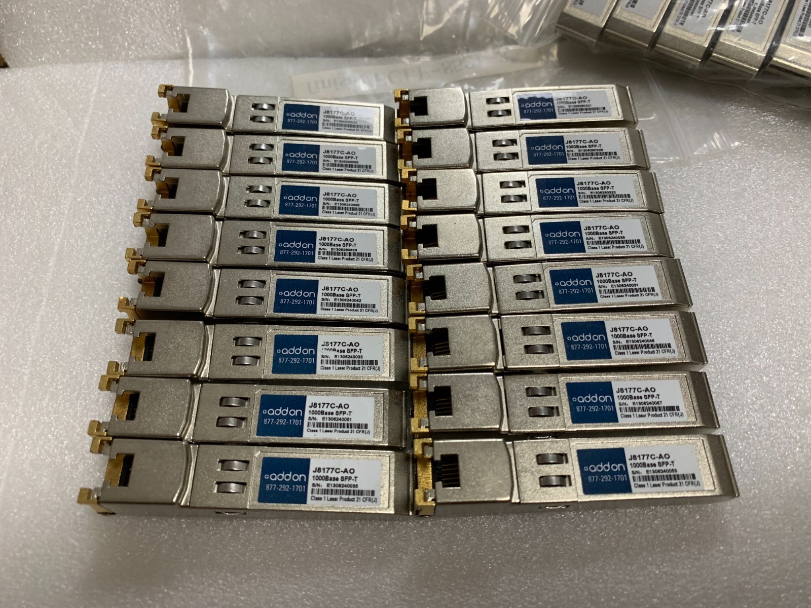 4pcs J8177C-AO 1000Base-T 1G SFP Transceiver Copper, 100m, RJ-45 Compatible HP