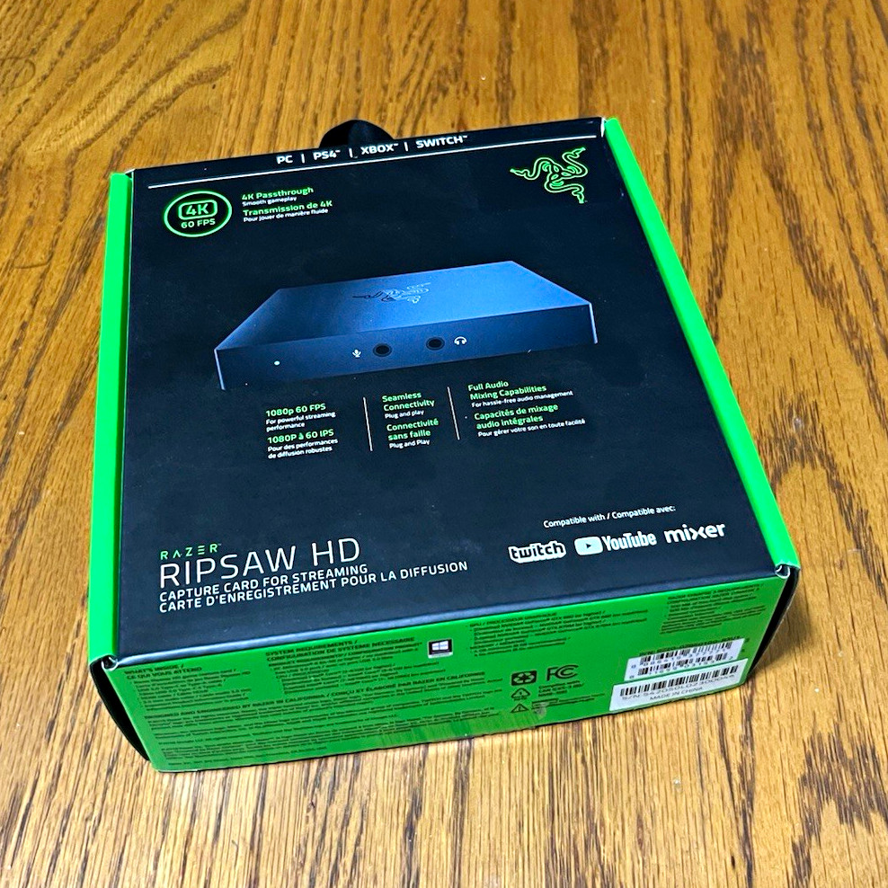 Razer Ripsaw HD Video Capture Device USB 3.0 HDMI In/Out (used only once)