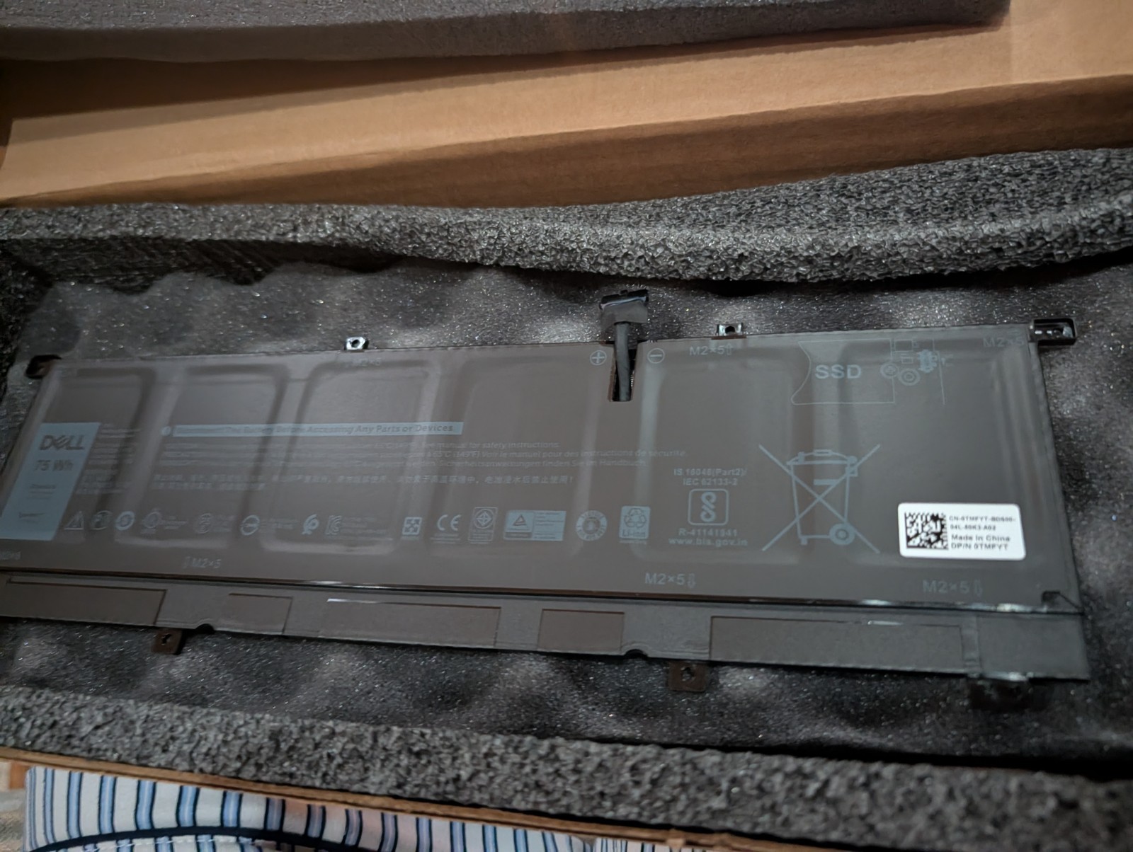 Dell 75Wh Internal Laptop Battery Pack, Black - Compatible For Dell