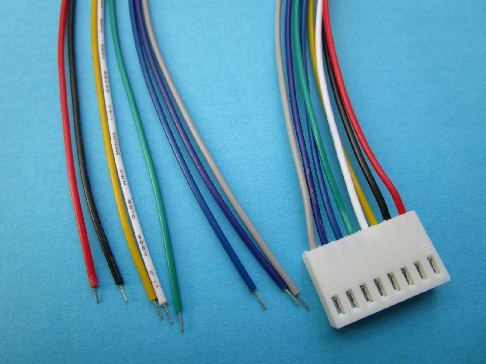 100 pcs 2510 Pitch 2.54mm 8 Pin Female Connector with 26AWG 300mm Leads Cable