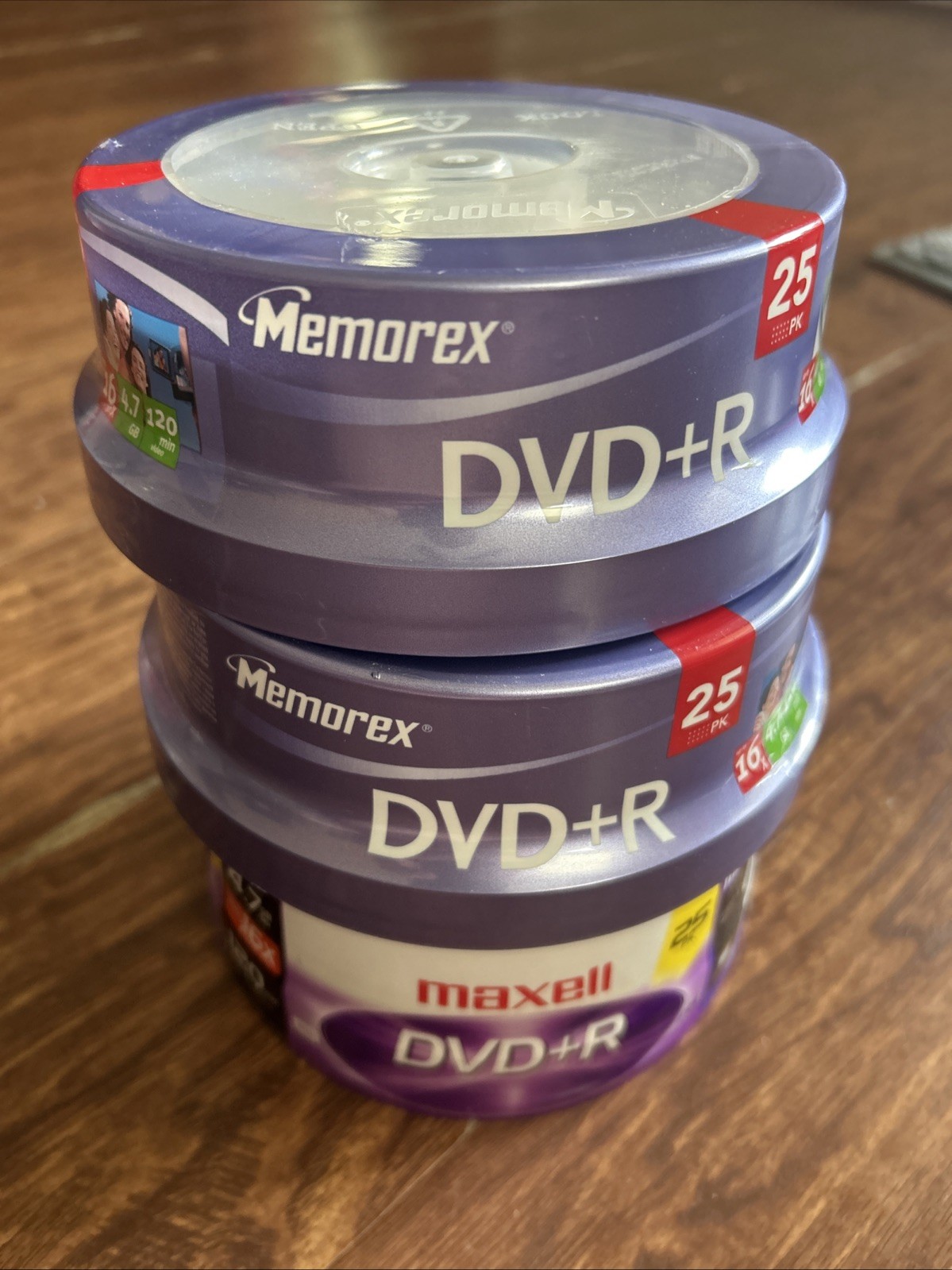 Lot Of  3 Blank DVD+R- 2 25 Pk Memorex Dual Layer DVD+R 16 GB & 1 25 Pk Maxwell