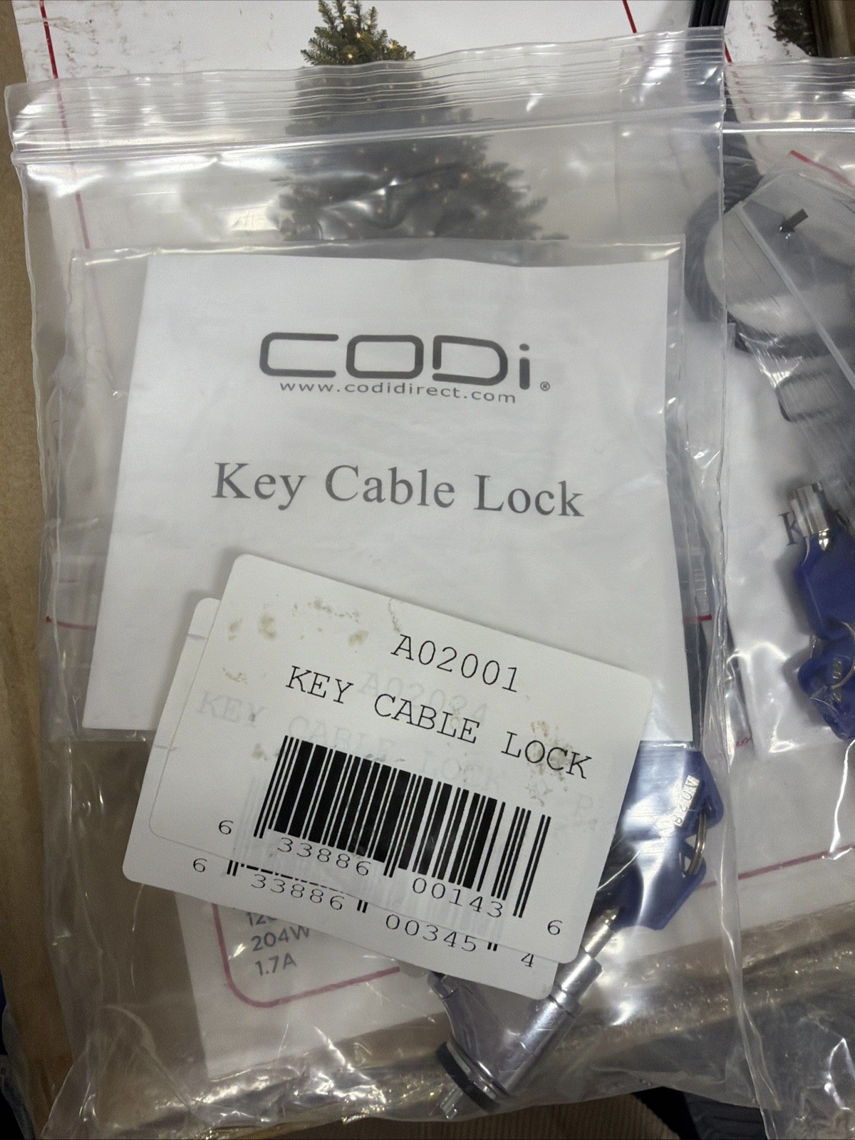 CODI Security Laptop Key Cable Lock A02001 New