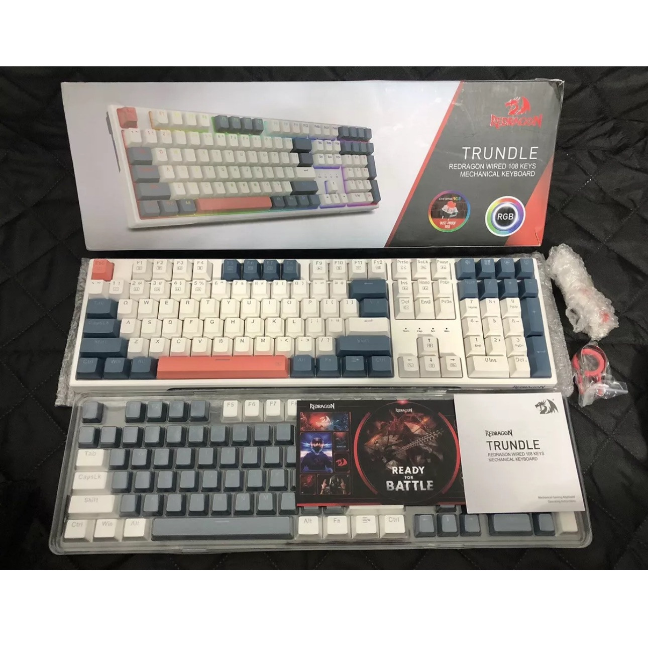Redragon Trundle K668 Gaming Keyboard, 108 keys Wired Mechanical, Red Switch