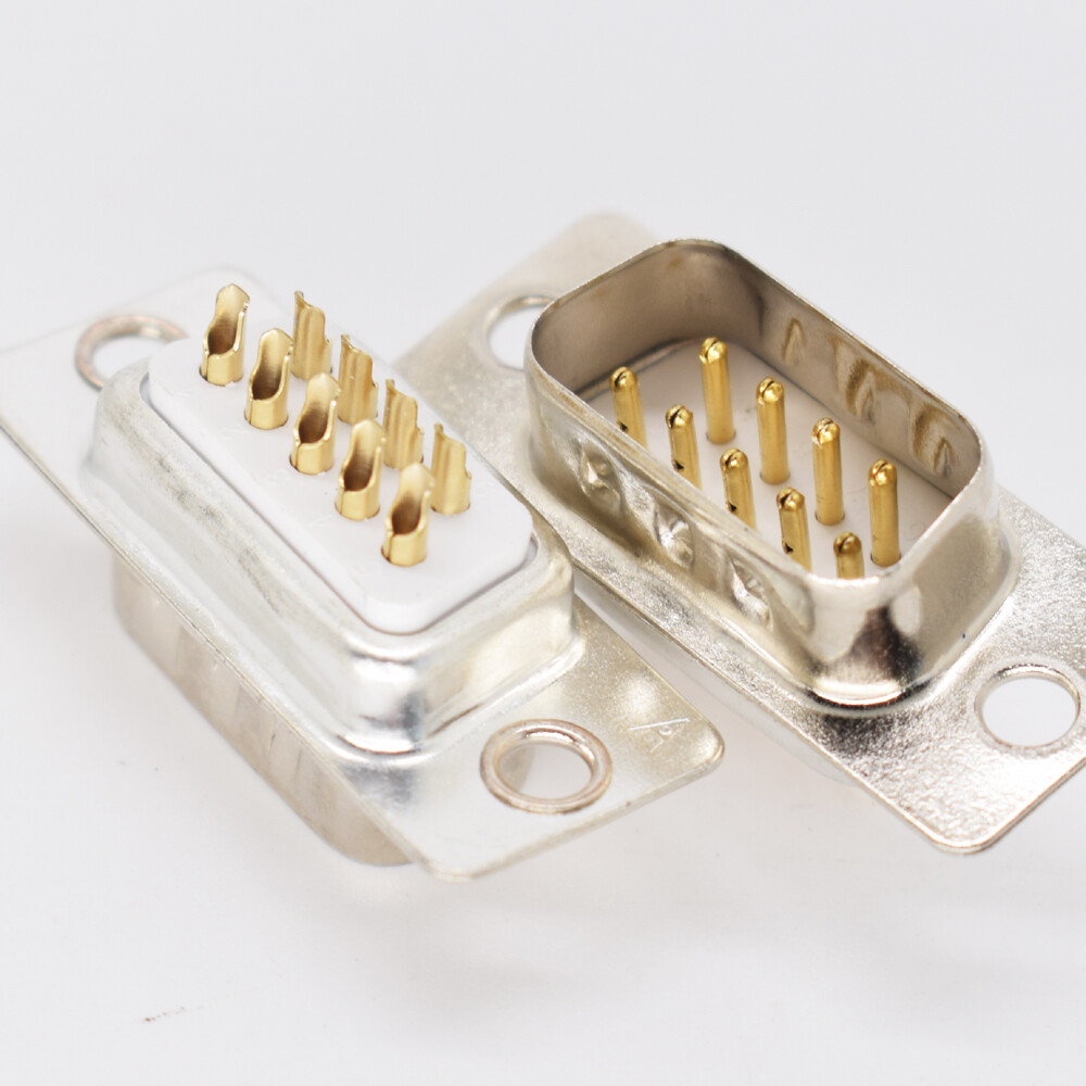 50pcs Gold Pin 9pin D-Sub Male Socket Solder Chassis Connector RS232 Serial DB9
